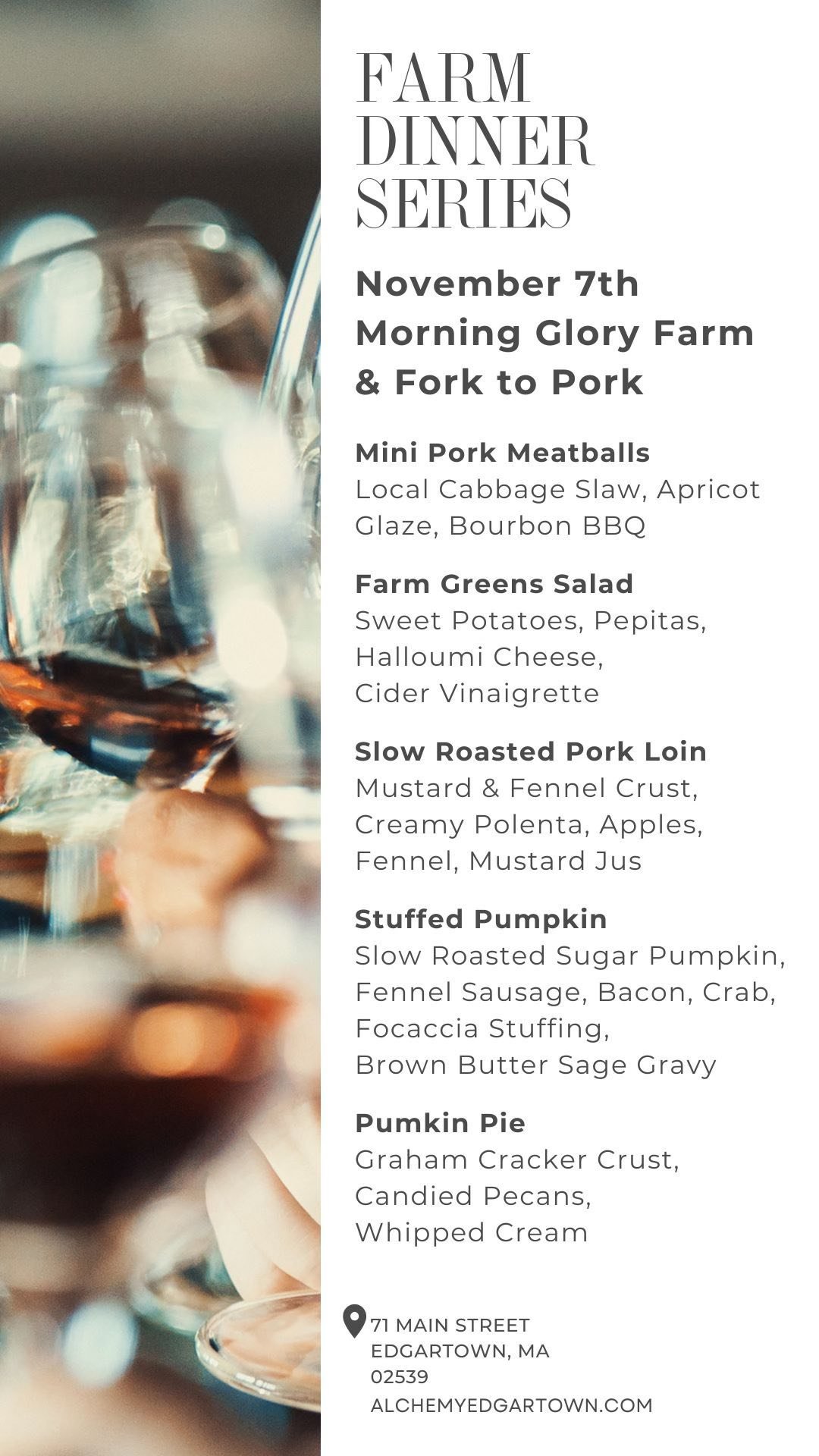 MENUS — Alchemy Edgartown