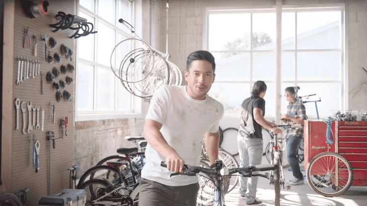 GIF showing side-by-side example of script writing and final video output, highlighting IDEOLOGY’s content development and production process