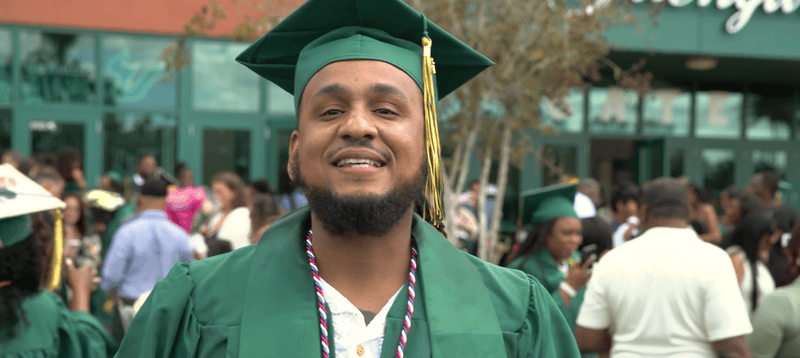 Rasmussen Florida graduates celebrating after 2025 graduation ceremony.