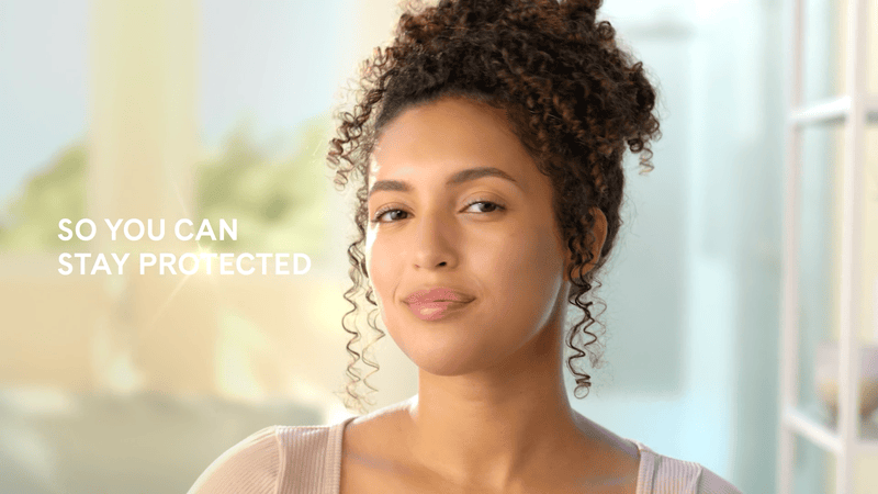 Close up gif of two women wearing Artistry UV50 and being happy and confident..
