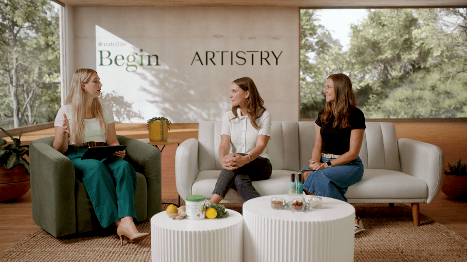 Women talking in Nutrilite Begin promotional video.