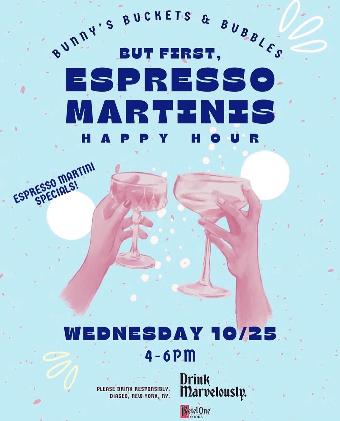 Wednesday Espresso Happy Hour!! Today from 4-6 we are pairing up with @ketelone_us and @lifeisadram to add to our ALREADY amazing Happy Hour! Come say hi!