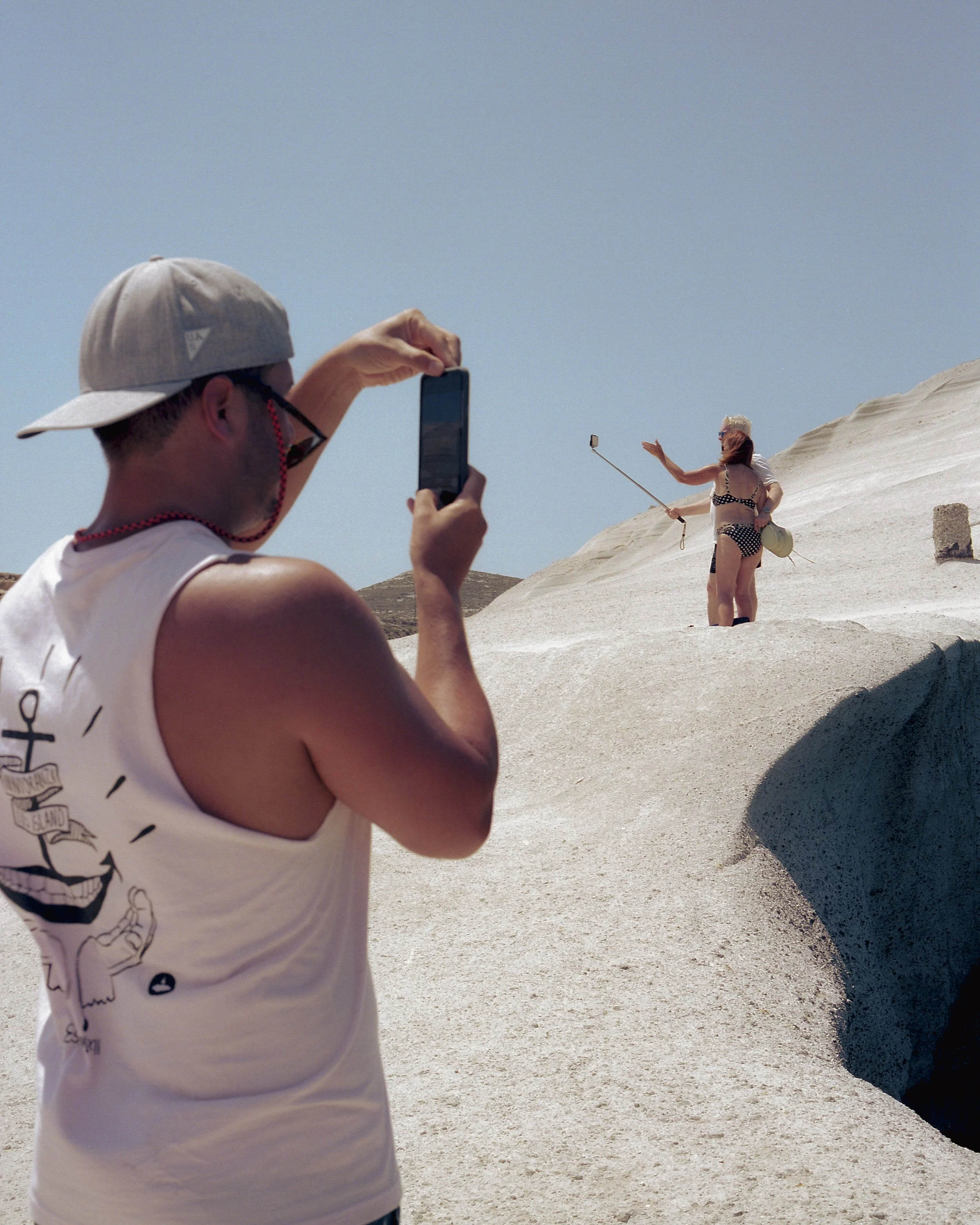 tourists in sarakiniko milos