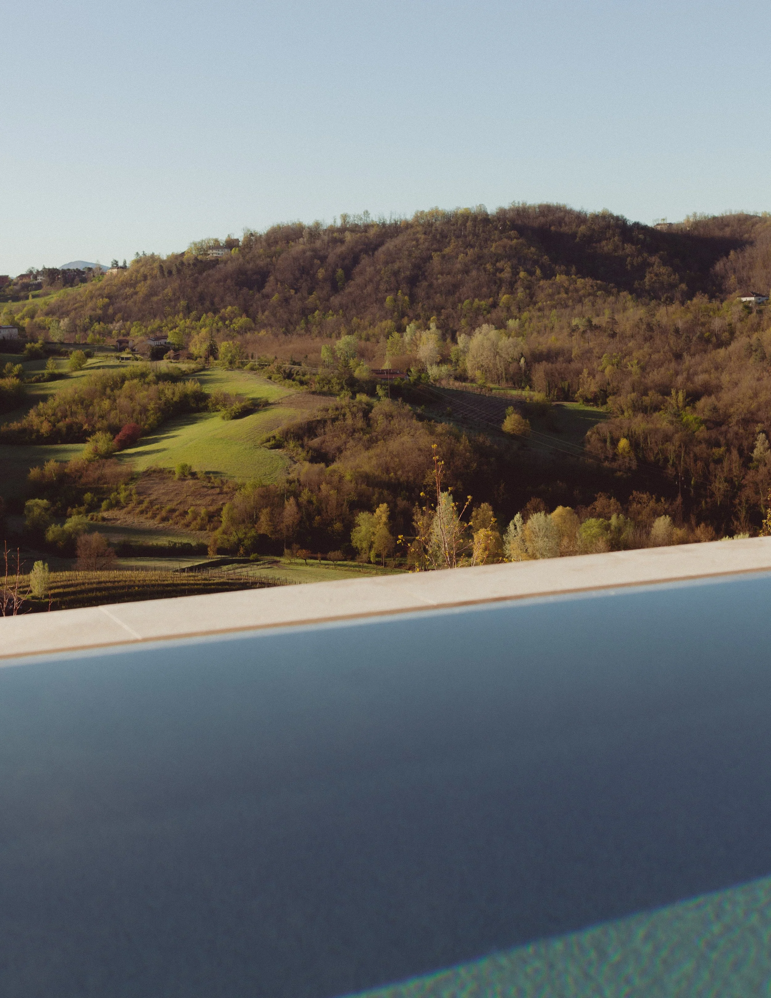 hotel infinity pool looking onto piedmont hills