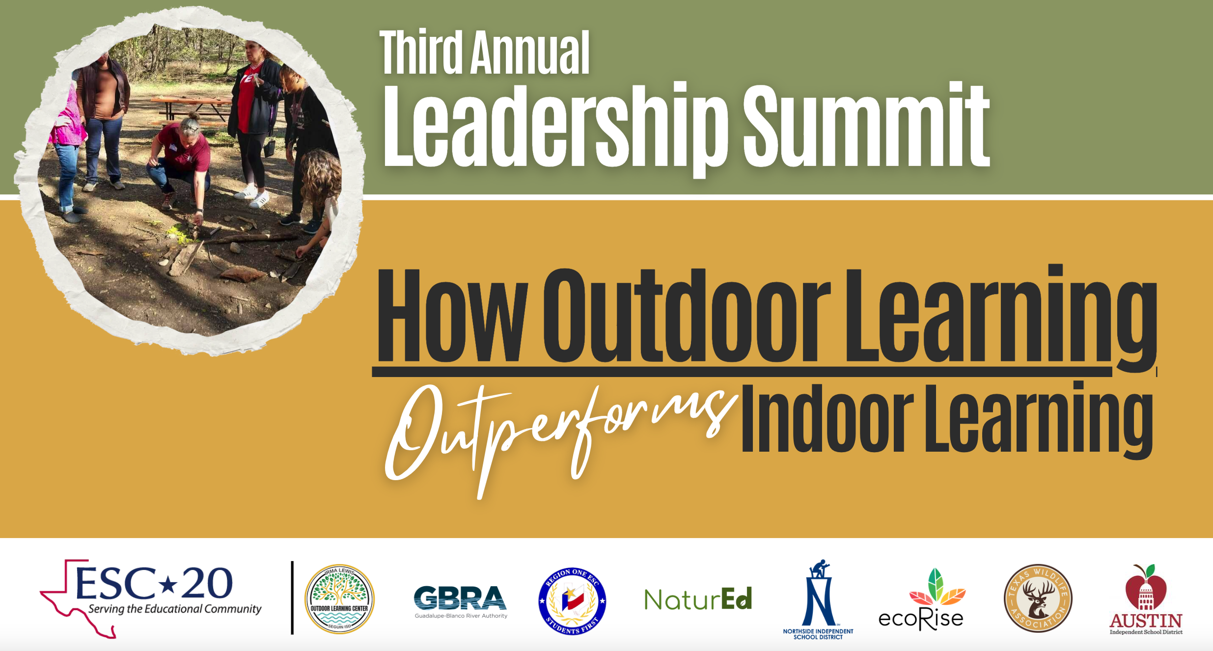 Leadership Summit for Outdoor Learning Hosted By ESC 20 in Seguin TX
