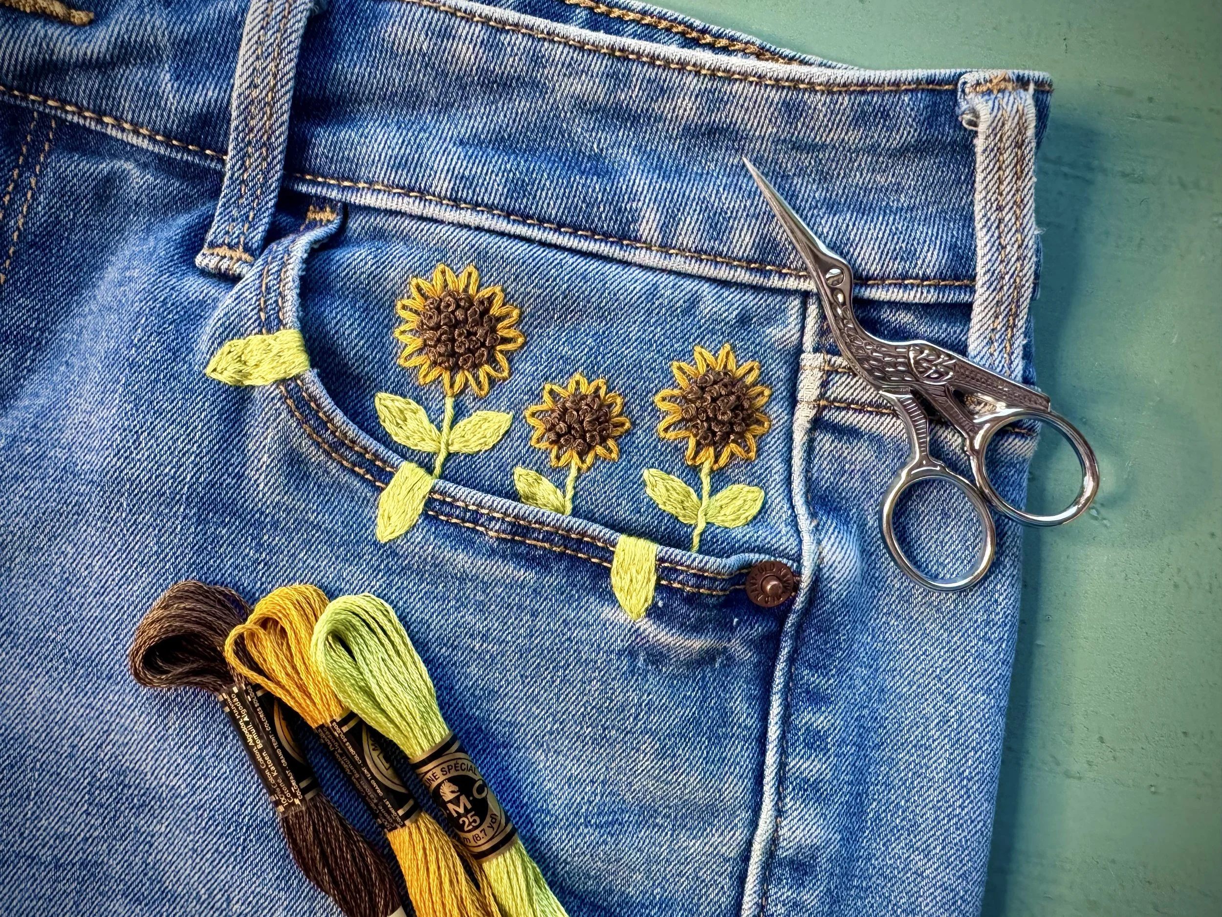 Hand Embroidered Denim