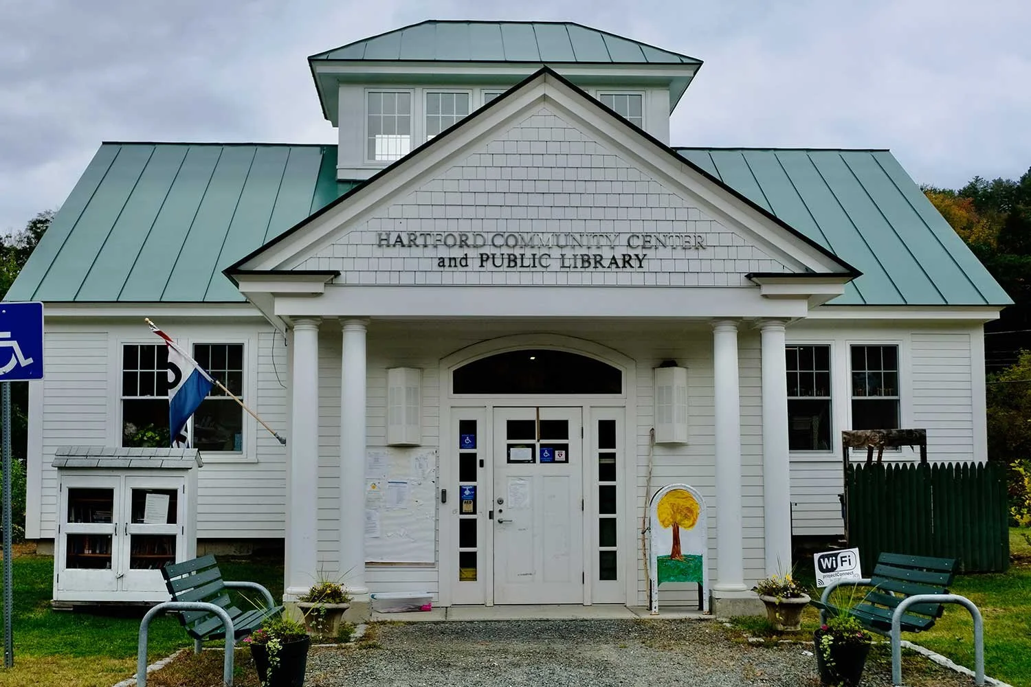View of the front of the West Hartford Vermont Library