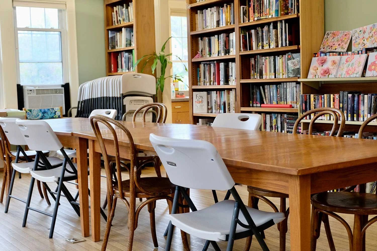 The community room table at the west hartford library