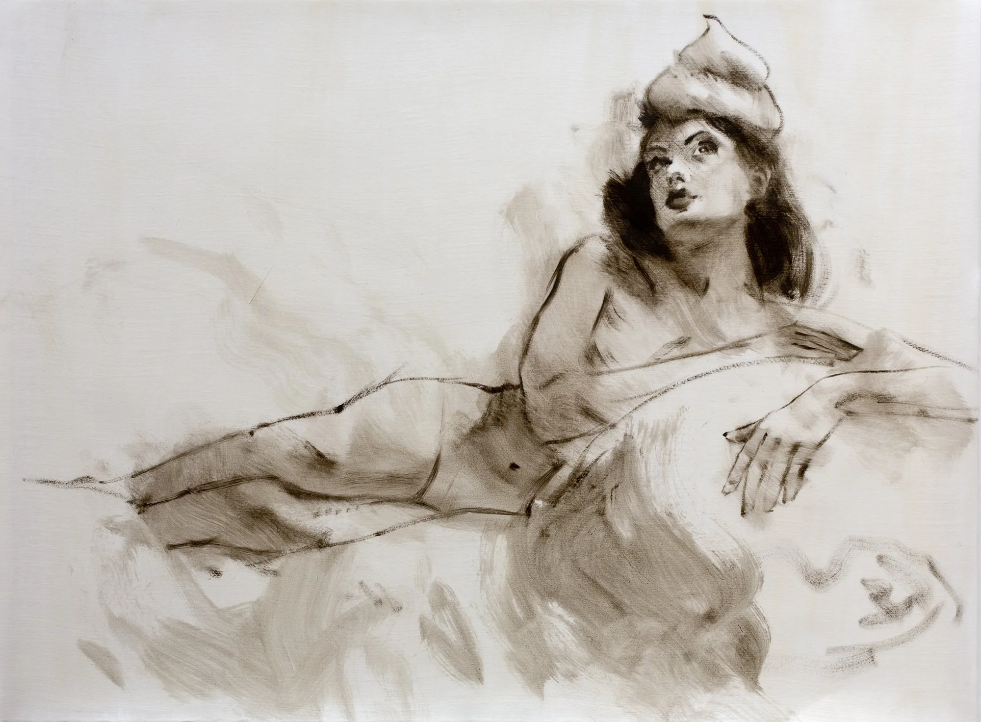 Amber, 2008, oil on paper, 19 x 22 1/2 inches