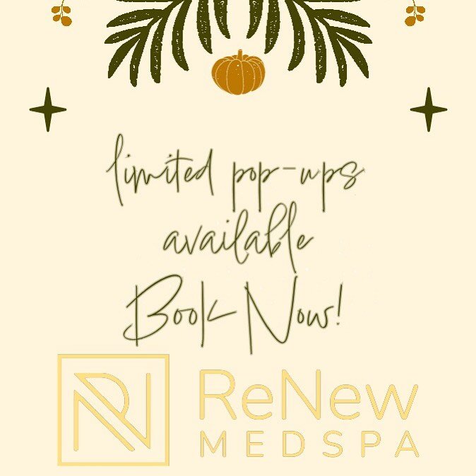 BOOK your holiday ✨ReNew MedSpa Pop-Up✨ with us today!
We come to you with our laser &amp; provide a free treatment for each person at your event. Message us for more information or click below to book yours now!

https://calendly.com/renewmedspa/pop