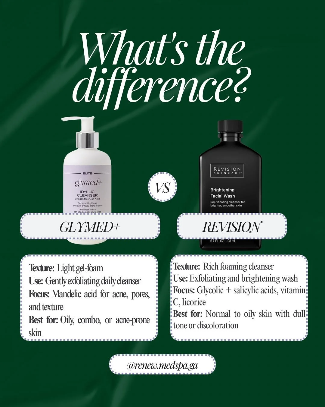 ✨ Battle of the Glow Getters &mdash; Cleanse, Hydrate, Protect! ✨
Let&rsquo;s line them up skincare-style 🧴👇
🧼 CLEANSERS
🍊 Revision Brightening Wash &ndash; your morning wake-up call! Packed with glycolic + salicylic acids and vitamin C for smoot