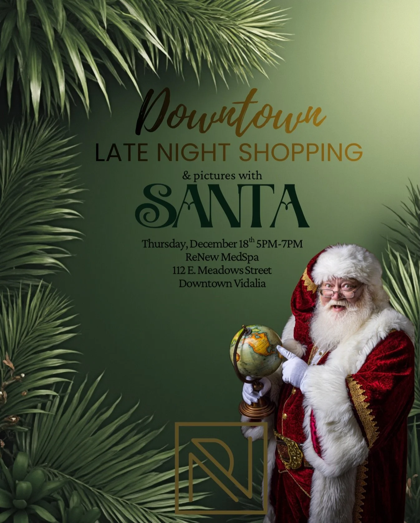 He&rsquo;s making a list&hellip; and checking it twice 🎅🏼

And yes &mdash; Santa himself is stopping by ReNew MedSpa tomorrow night!

Join us for Downtown Vidalia&rsquo;s Late Night Shopping hosted by the Downtown Vidalia Association from 5&ndash;7