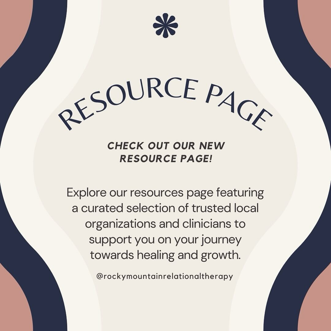 Check out our new resource page featuring local organizations, clinicians, books and podcasts to support you on your mental health journey. Link is in the bio.