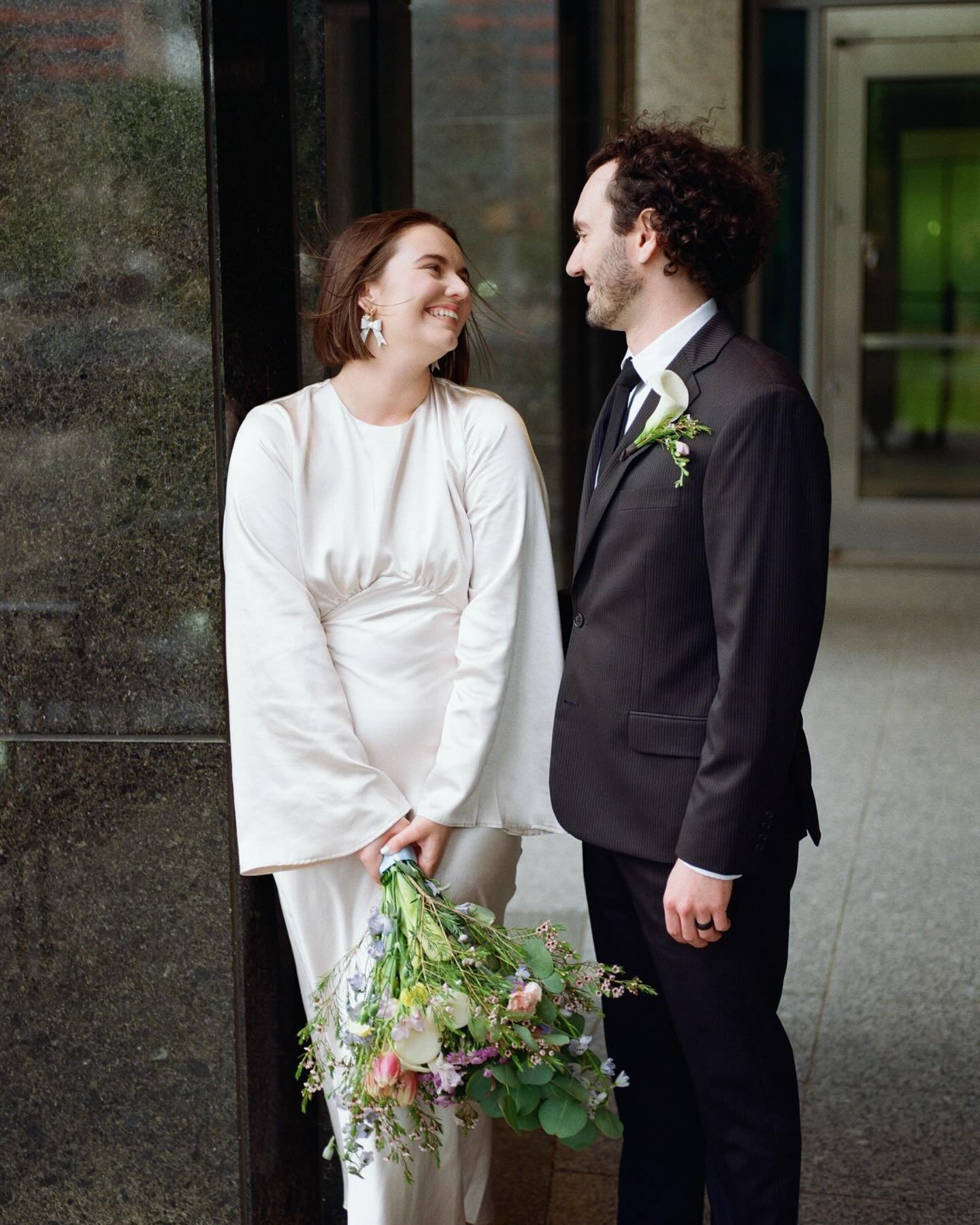 Film scans of Cassie &amp; Sam&rsquo;s sweet spring elopement at the Wake County Justice Center, one of my absolute fave places for couples to get married. 

Congrats newlyweds! 

#raleighweddingphotographer #filmphotographer #ncfilmphotographer #ncw