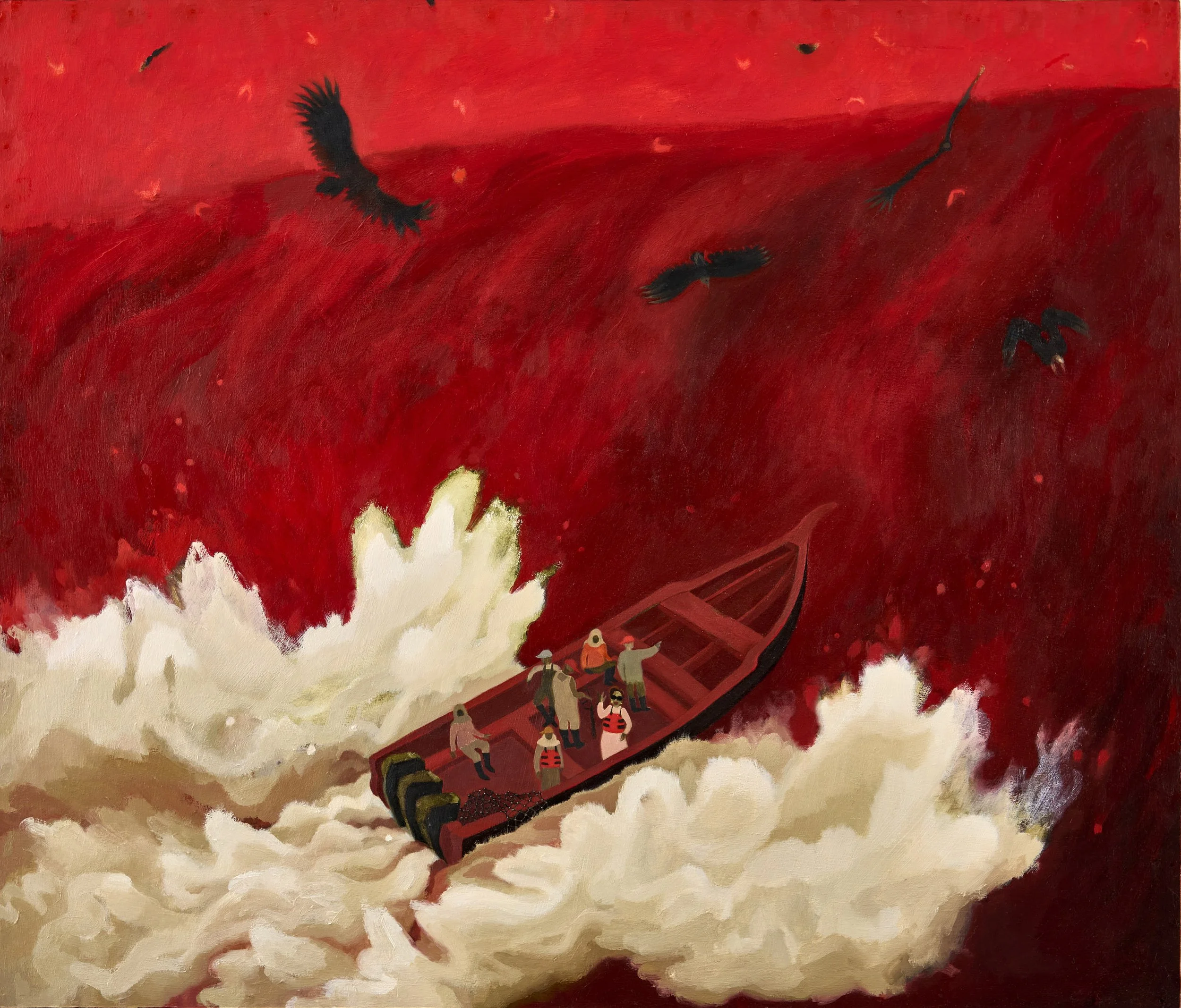  Riding With Lady Luck  
(2026),
28 ¾ x 24 ½ inches,
Oil on hardboard

