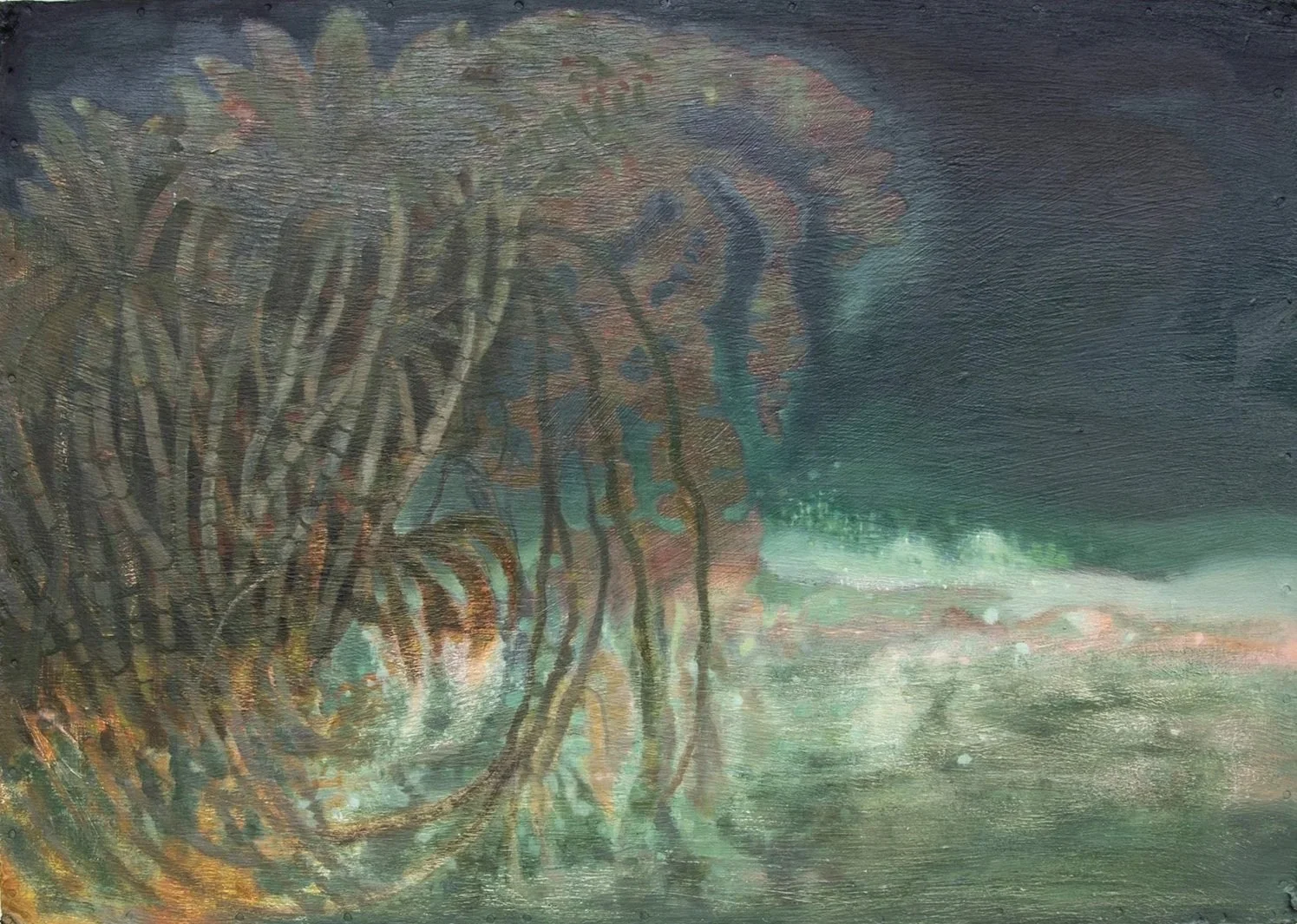  Surf N’ Turf  (2022), 14 x 10 inches, oil on hardboard US$ 3,550