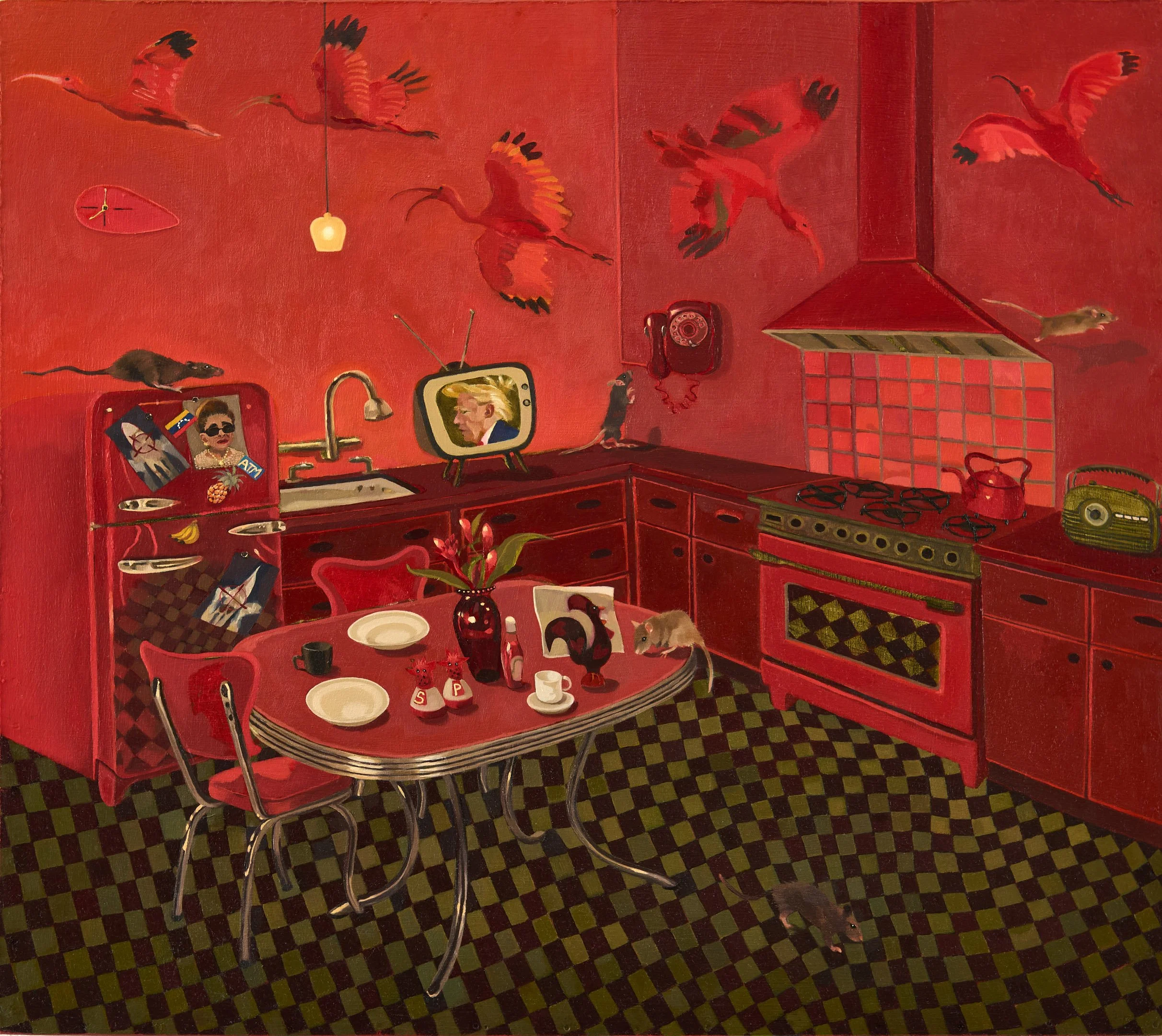  Home Sweet Home  
(2026),
20 x 18 inches,
Oil on hardboard

