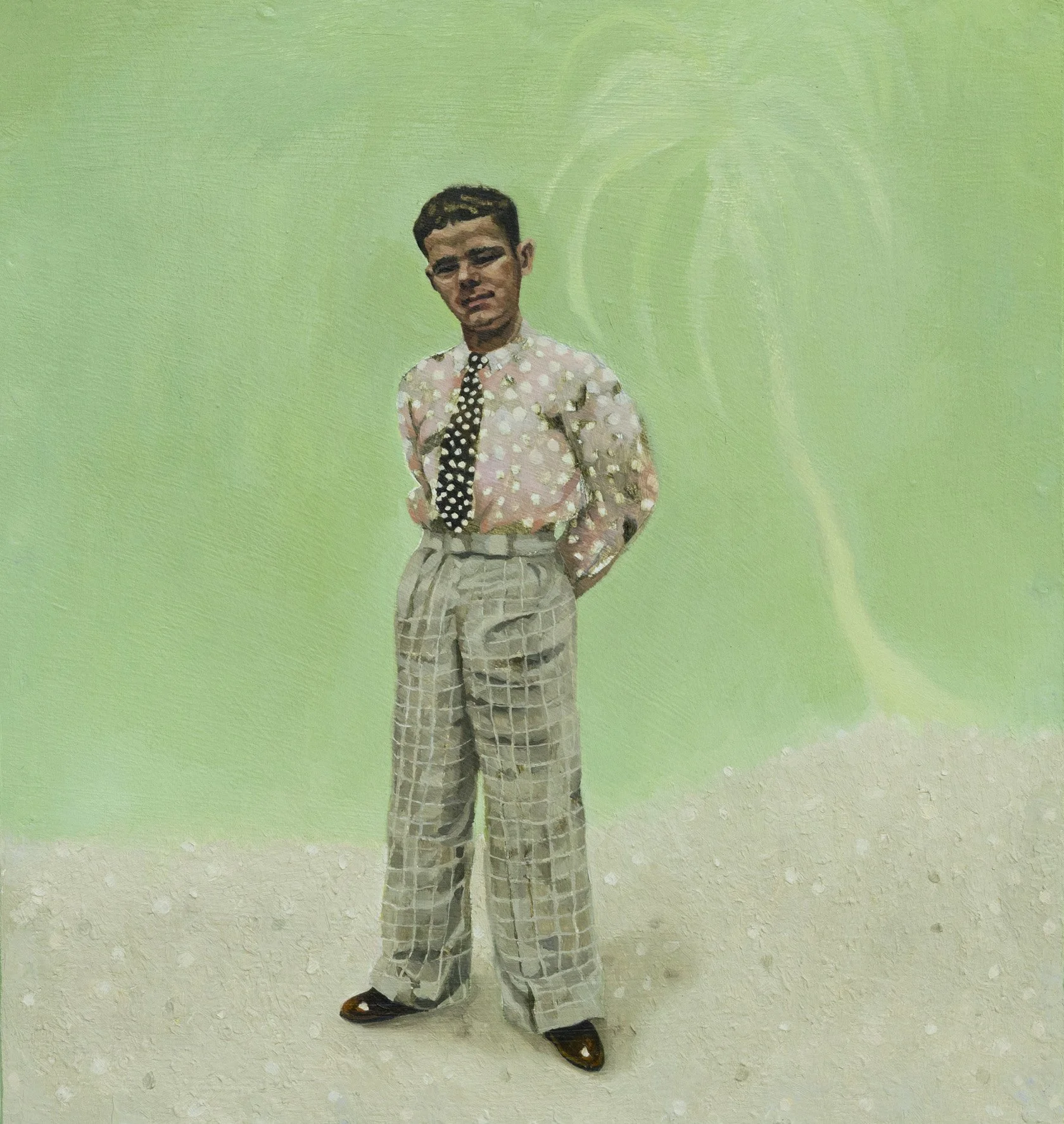  Days of Snow  (From the Days of Snow series) (2025), 10 ¾ x 10 inches, oil on hardboard