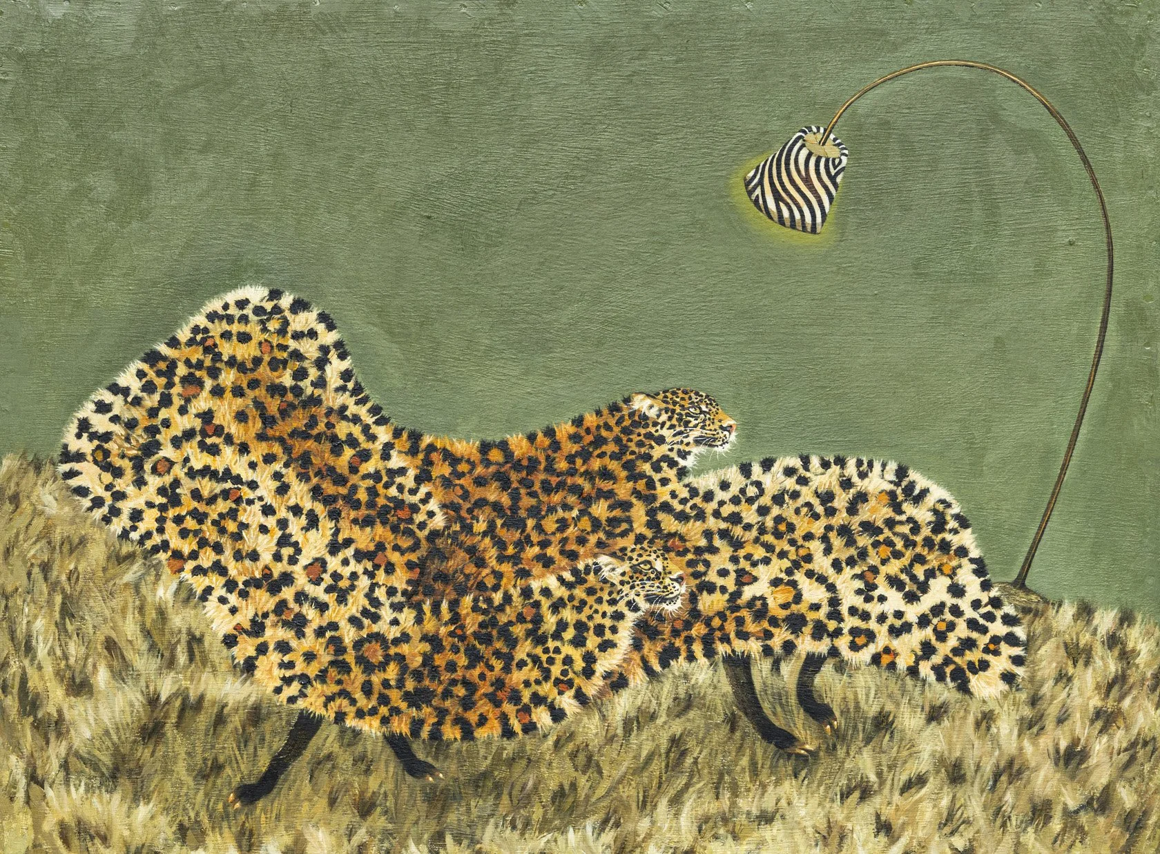  Leopard Lounger  (2025), 20 x 15 inches, oil on hardboard