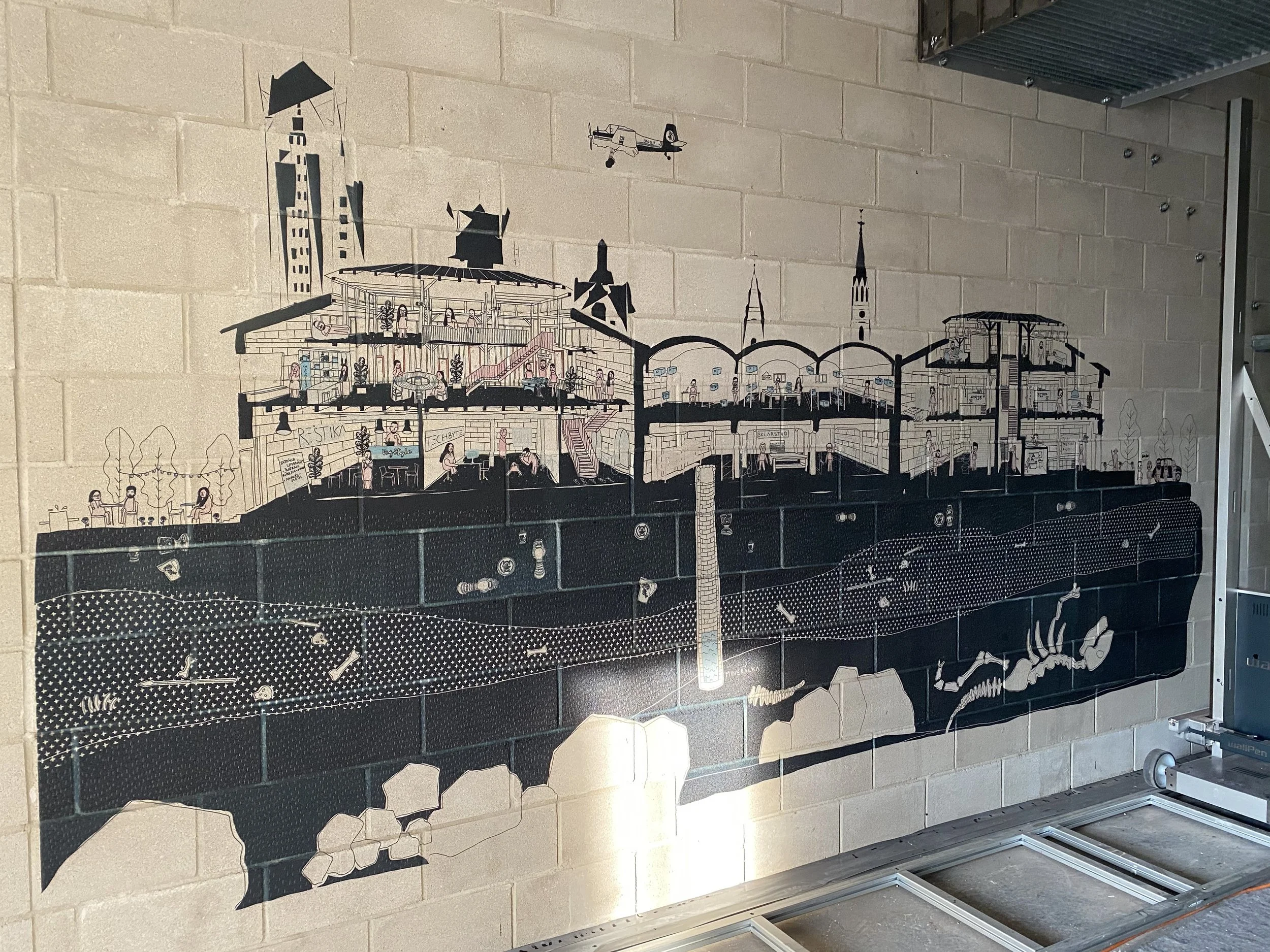 custom wall printing in black