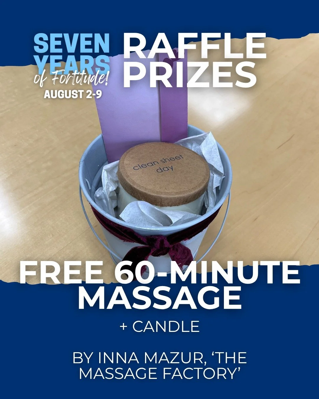 During our Anniversary Week, we will be hosting several raffles, donated by the small businesses of our community!

RAFFLE #5 is from The Massage Factory, led by licensed therapist Inna Mazur, for a 60-minute massage!

Inna brings a blend of professi
