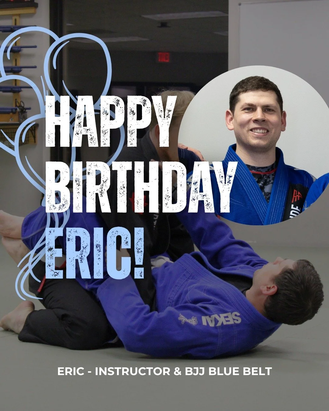 Happy Birthday to our Jiu Jitsu instructor, Eric!

He's been an attendee of our Jiu Jitsu program since the beginning (OGs will know it as our &quot;grappling&quot; program 😉). He is such a dedicated practitioner and instructor, and makes all studen