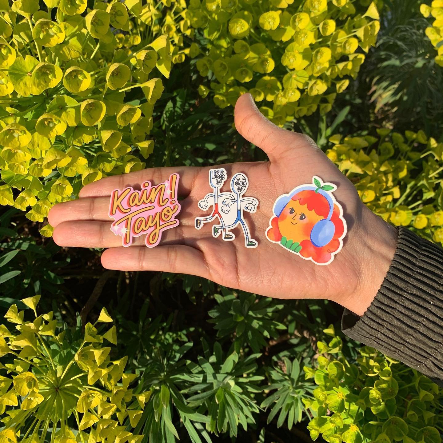 I made stickers for the first time!!! ✨💖 So happy with how these turned out 🥰 and grateful for the best hand model 😝

Come grab one at my upcoming markets this year! 🫶🏼🫶🏼