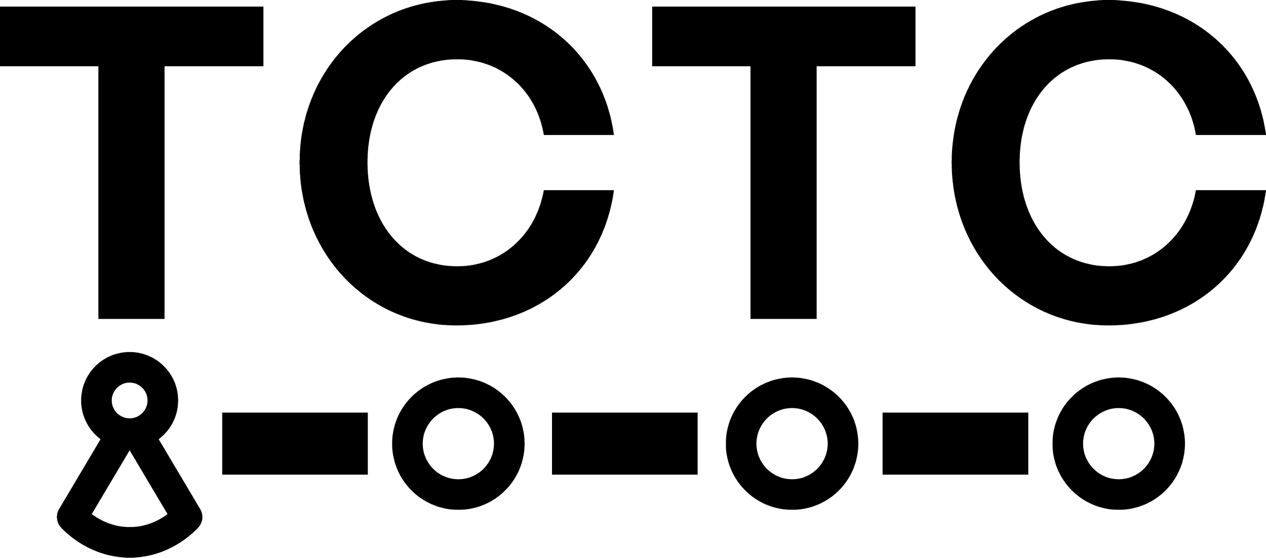Outline of the text 'TCTC' and various geometric shapes including circles and rectangles in a minimalist line art style.
