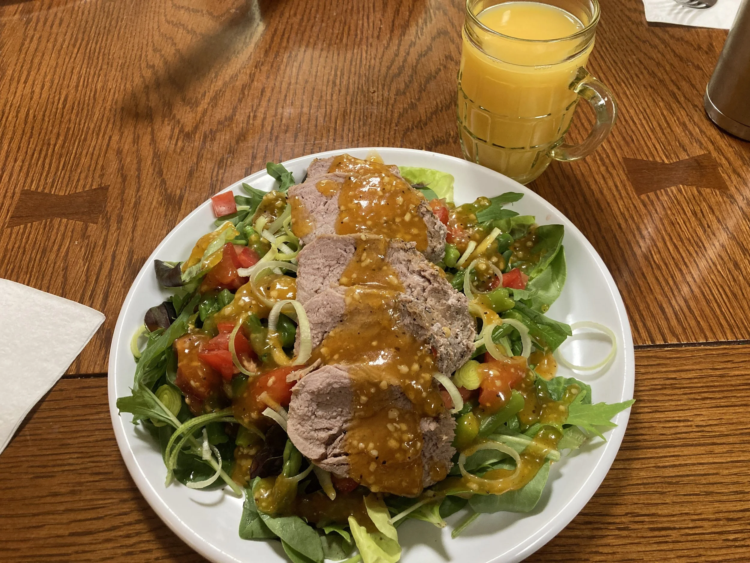 Spring Mix, Pork Tenderloin Drizzled With Apricot Sauce.jpg