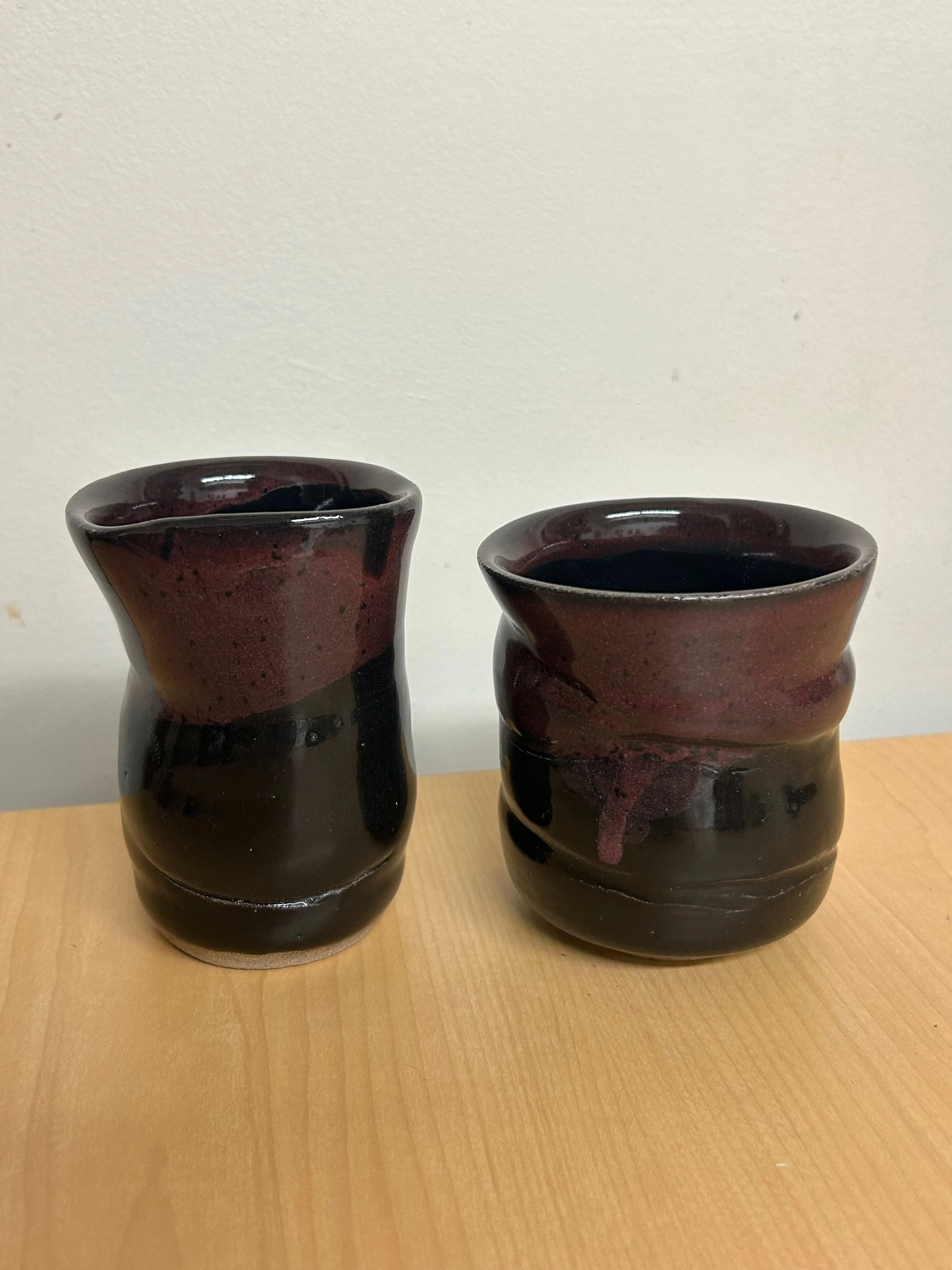 Twisted Cups - Stoneware Fired in Cone 6 Oxidization - 2024