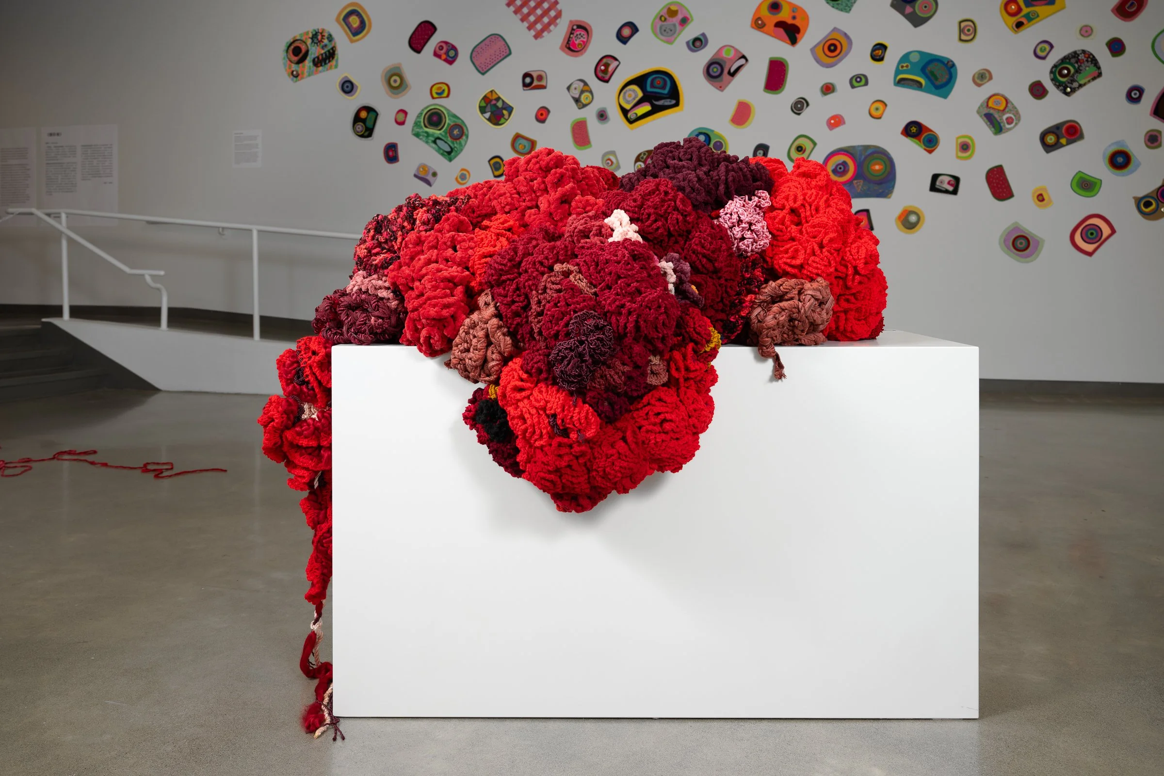 The Red Queen - Hyperbolic Crocheted Yarn - 48" x 35" x 40" - 2026 
Photo by Michael Love 
