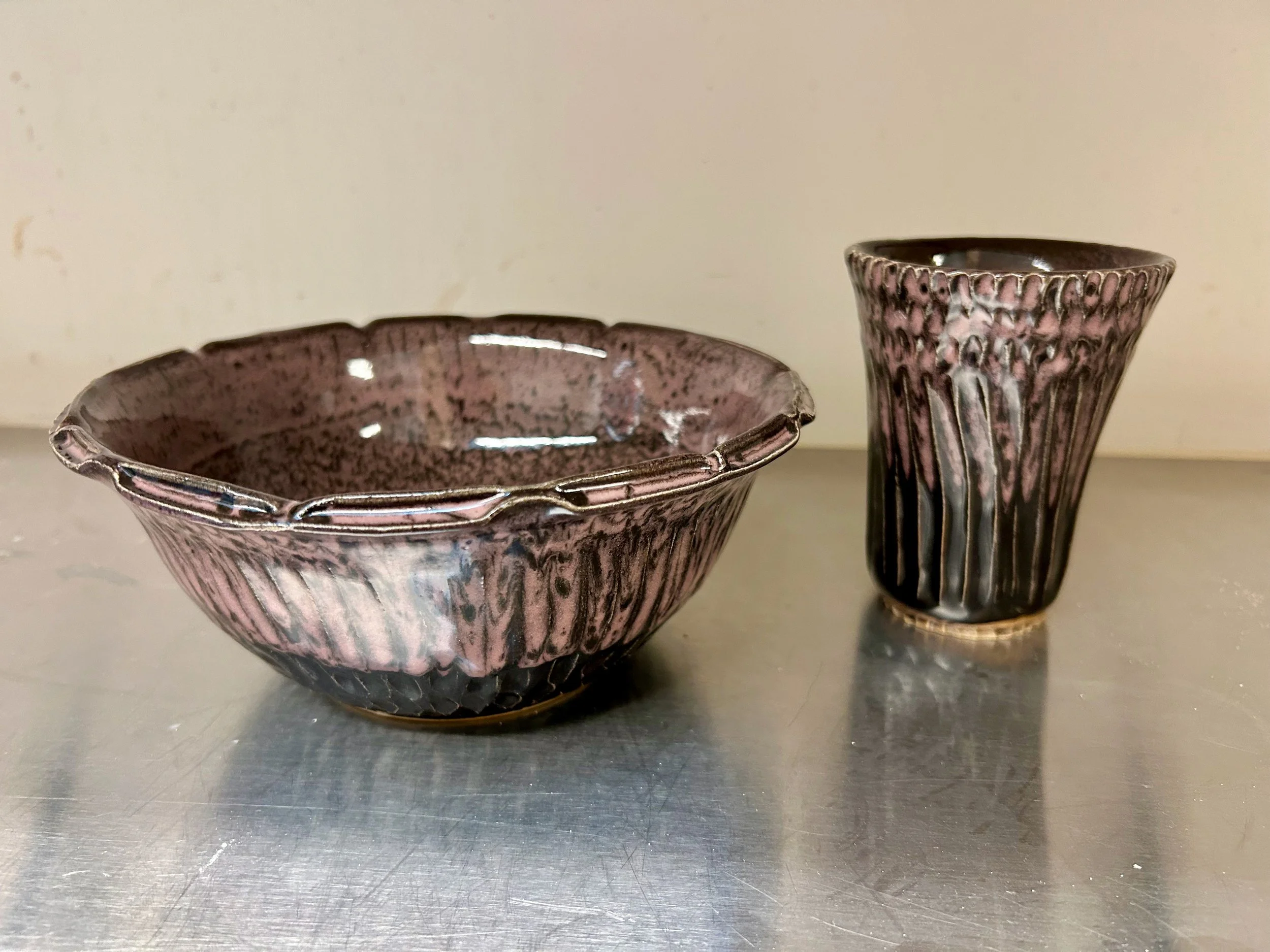 Gothic Cup and Bowl Set - Stoneware Fired in Cone 6 Oxidization - 2026