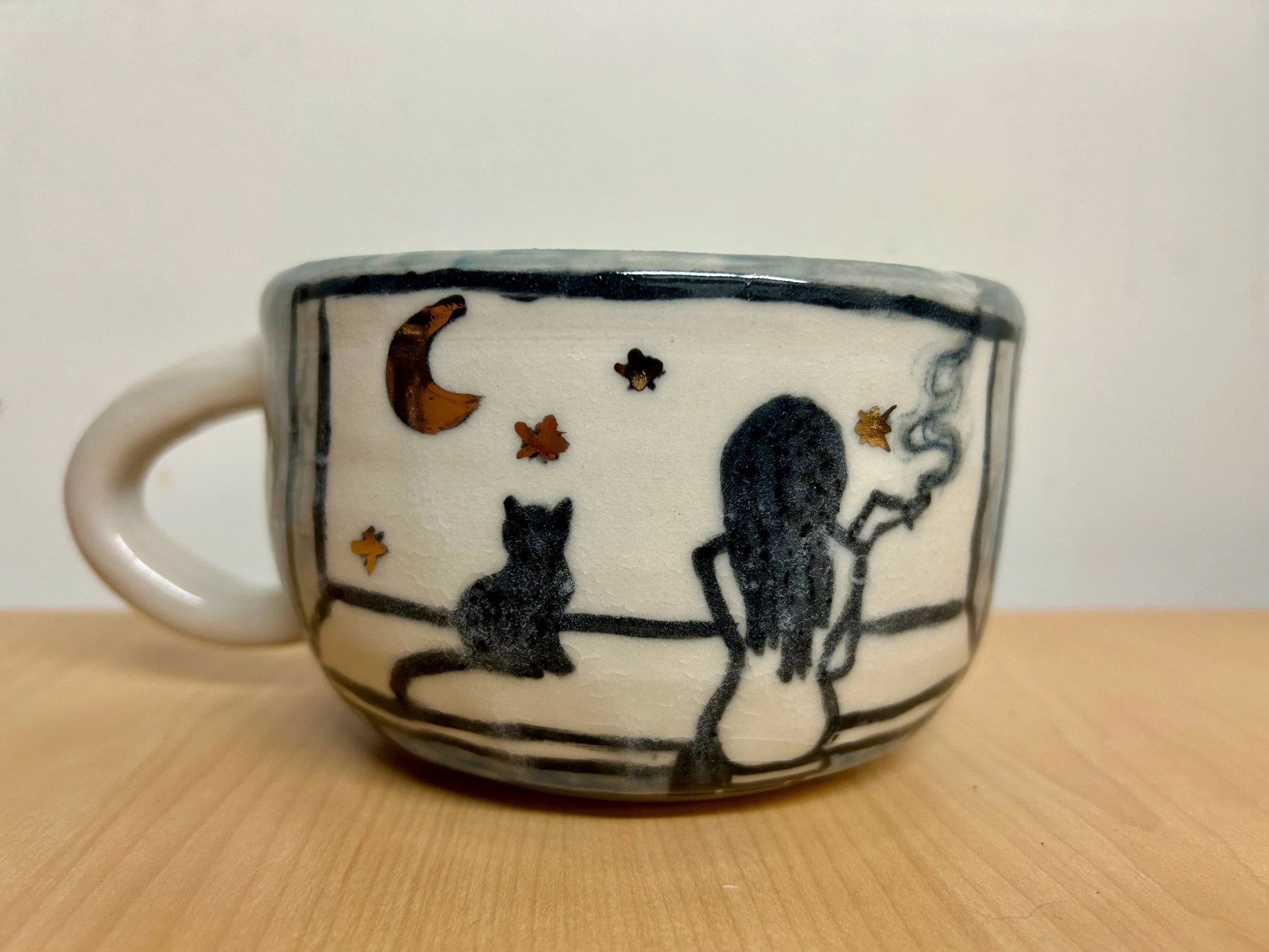 Solitary Witch Soup Mug side 1 - Stoneware fired in Cone 6 Oxidization - 2023