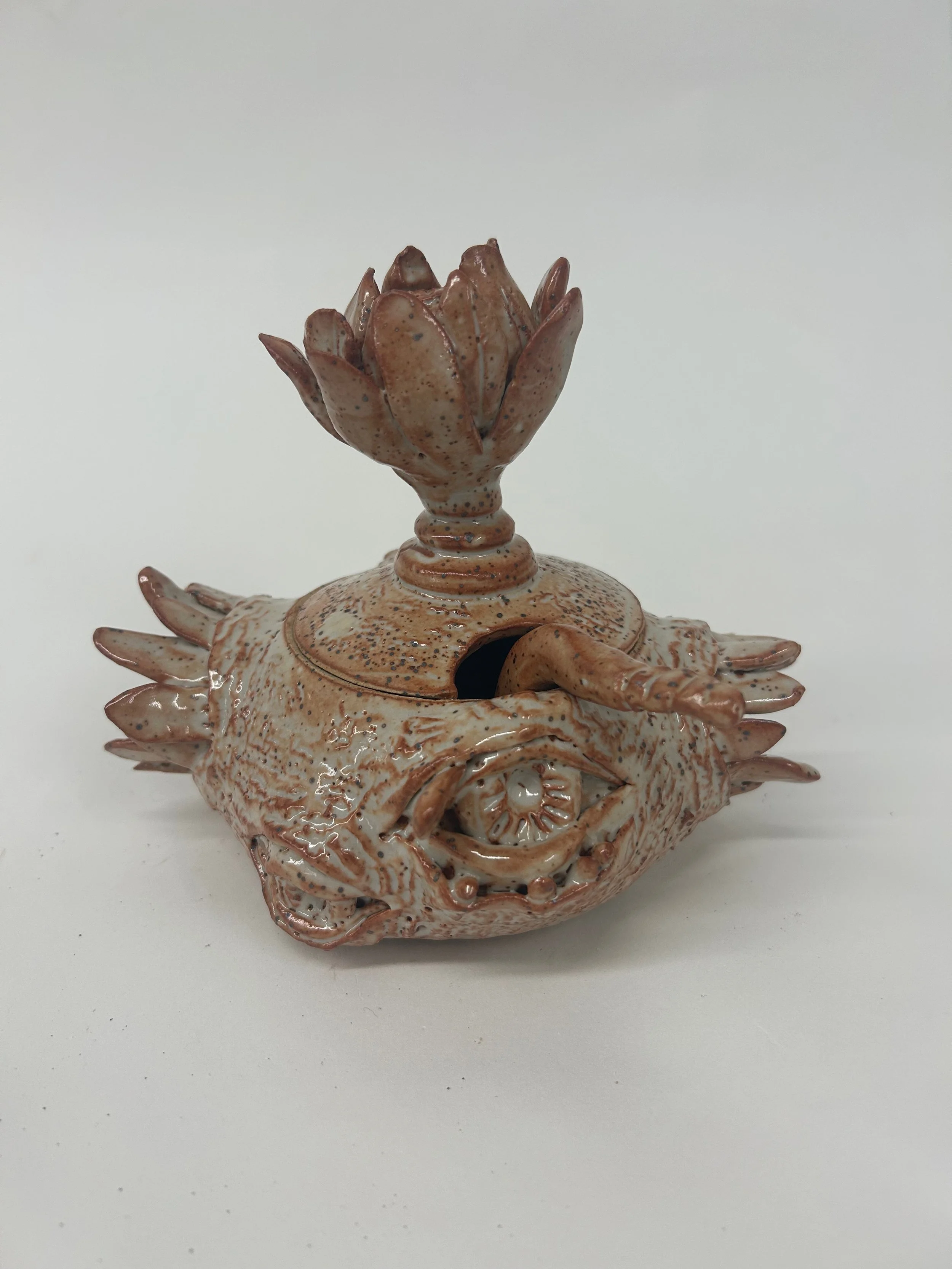 Shino Sugar Jar Stoneware fired in Cone 10 Reduction - 2025