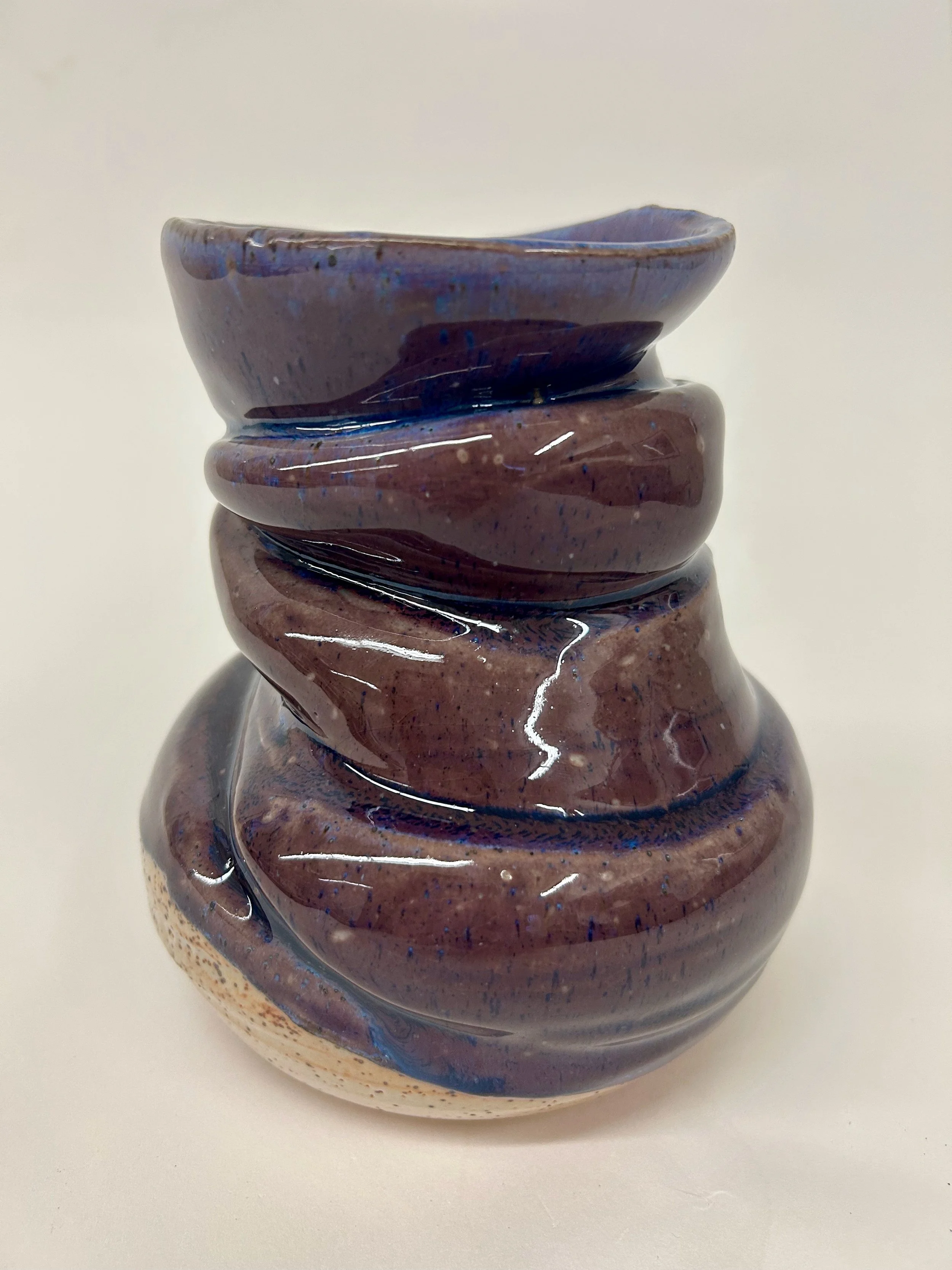 Twisted Vessel - Stoneware Fired in Cone 10 Gas Reduction - 2025