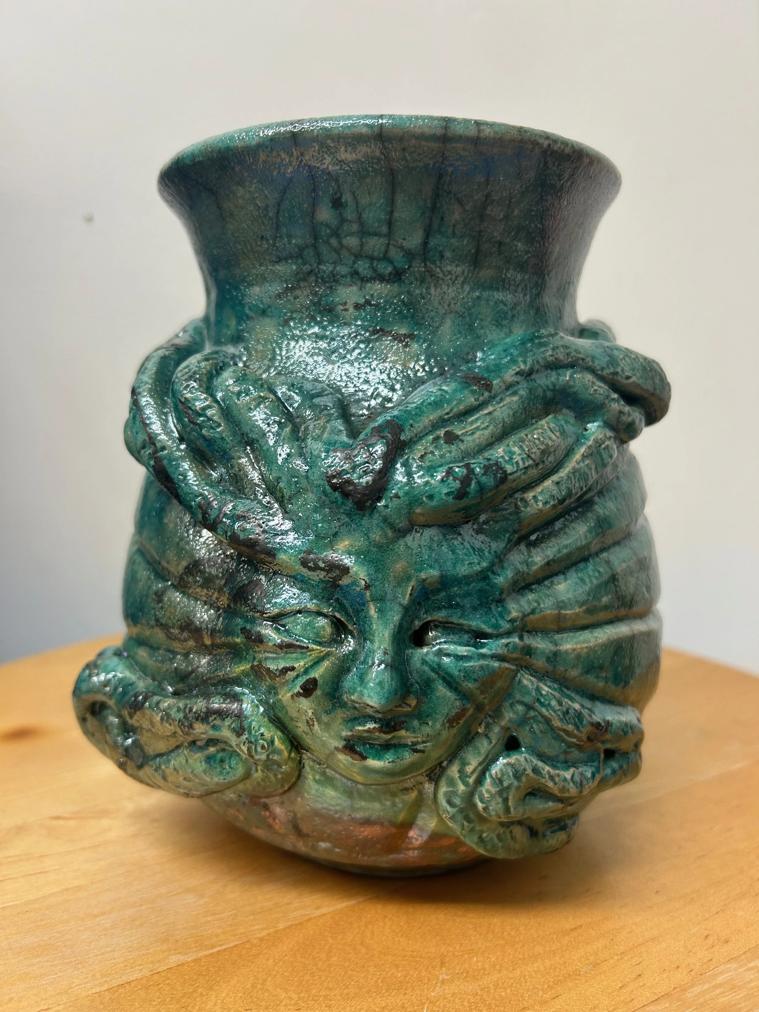Medusa Vessel - Raku fired vase - 2026
