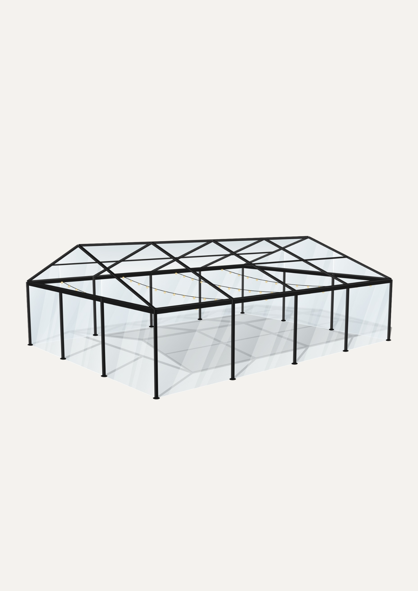 Black & Clear Marquees - 9m Wide