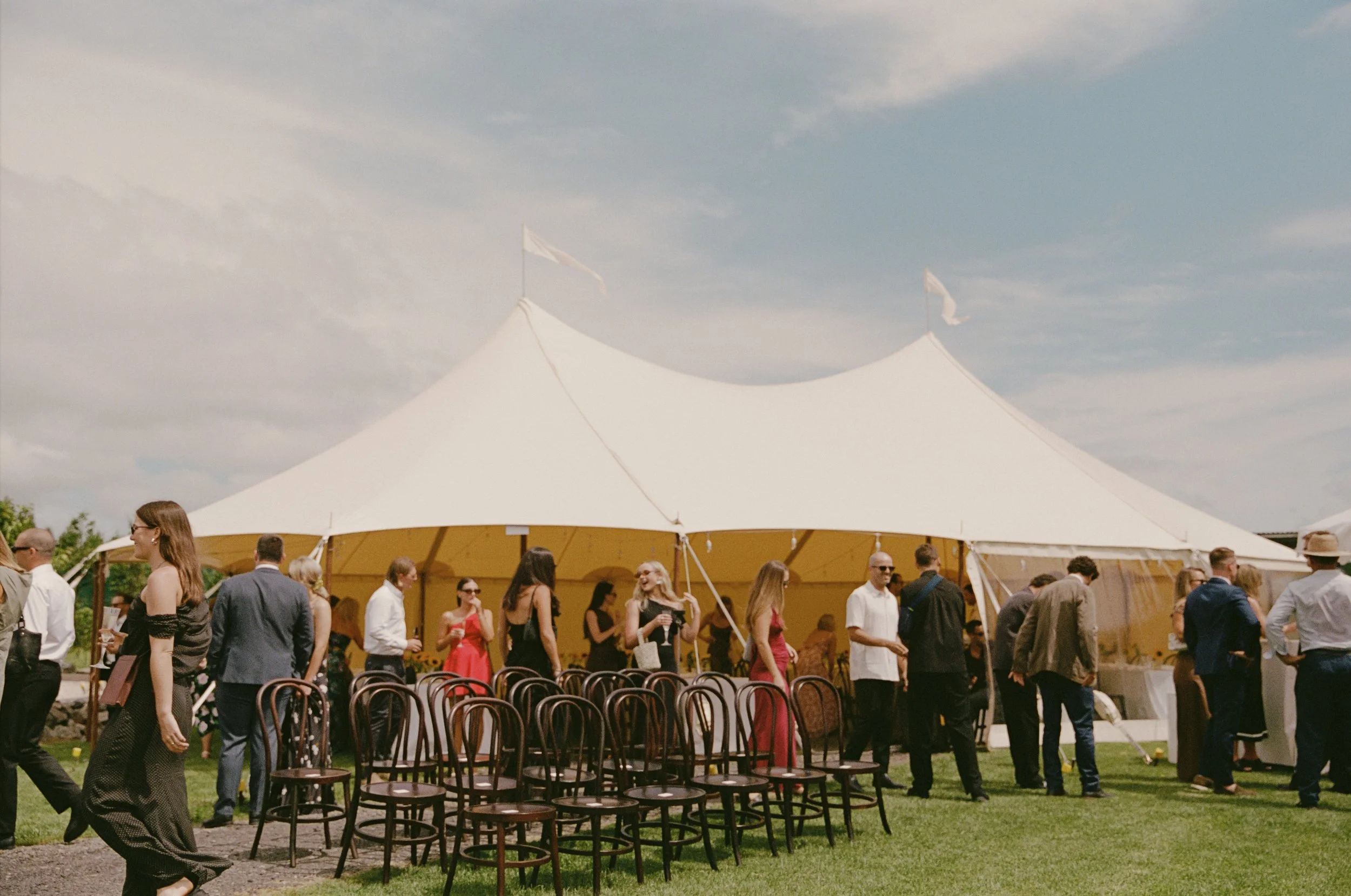 Marquee wedding reception for Viarni and Paddy in Auckland (only use real names if this is genuinely a named couple who's happy to be credited)