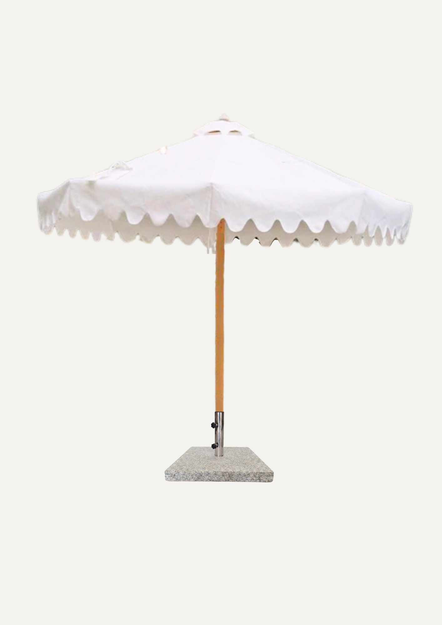 White Scalloped Umbrella