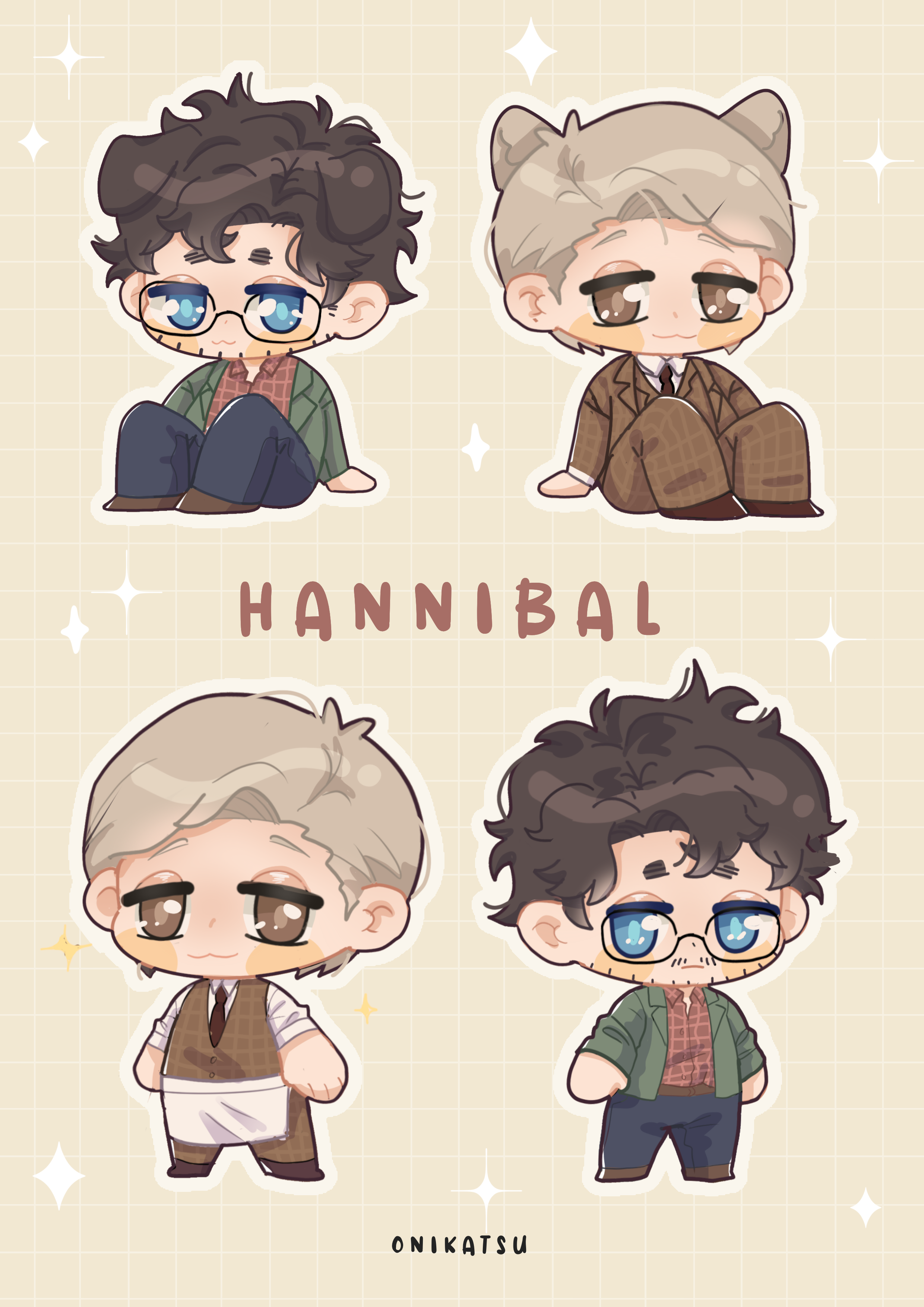 Hannibal William will sticker sheet chibi.png