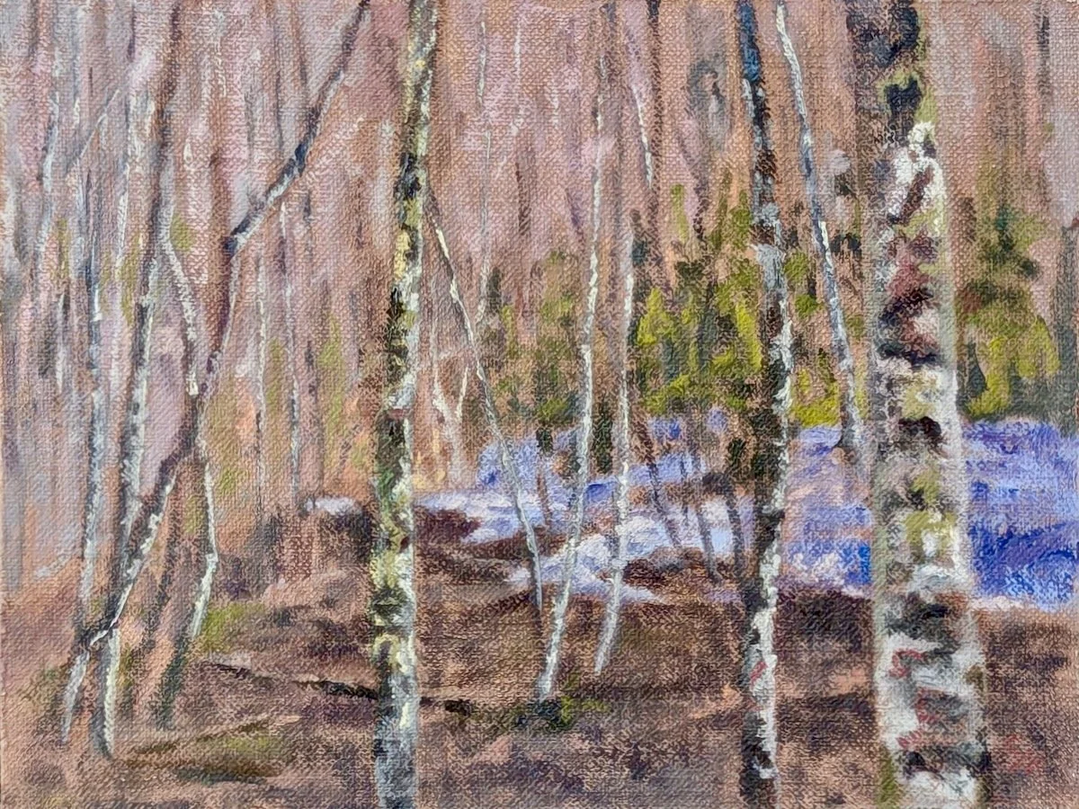  Pinecrest Alders    Oil on board , 9"x12"   $350 (Framed) - Sold   