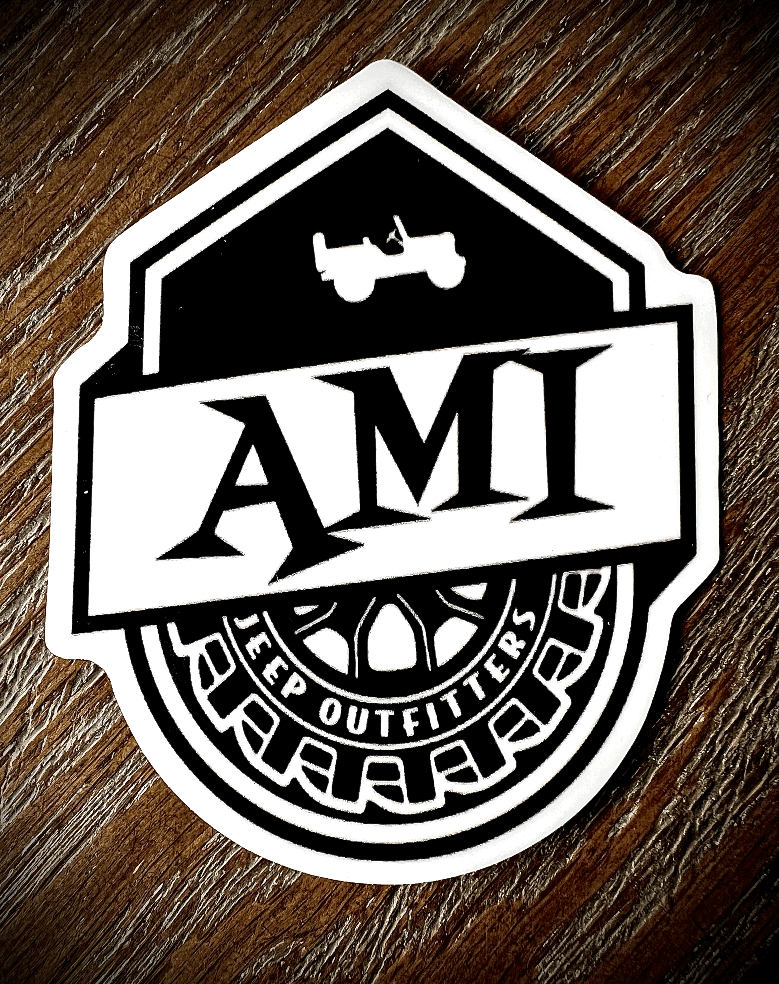 3" AMI Jeep Outfitters Wheel logo Sticker