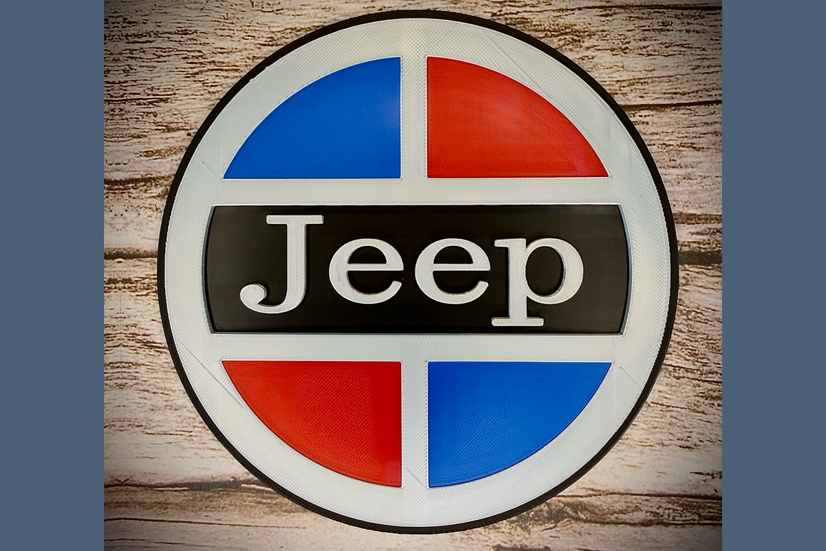 Jeep Kaiser Badge Red / Blue