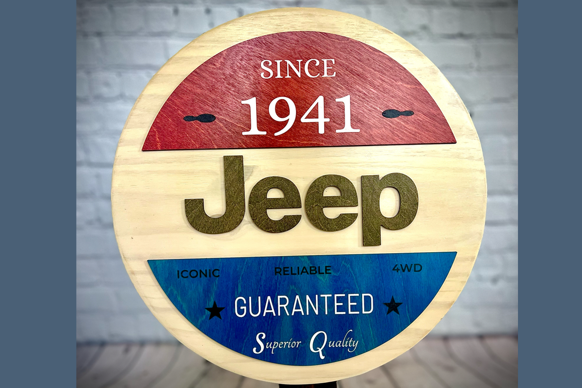 15" Vintage Jeep Americana sign