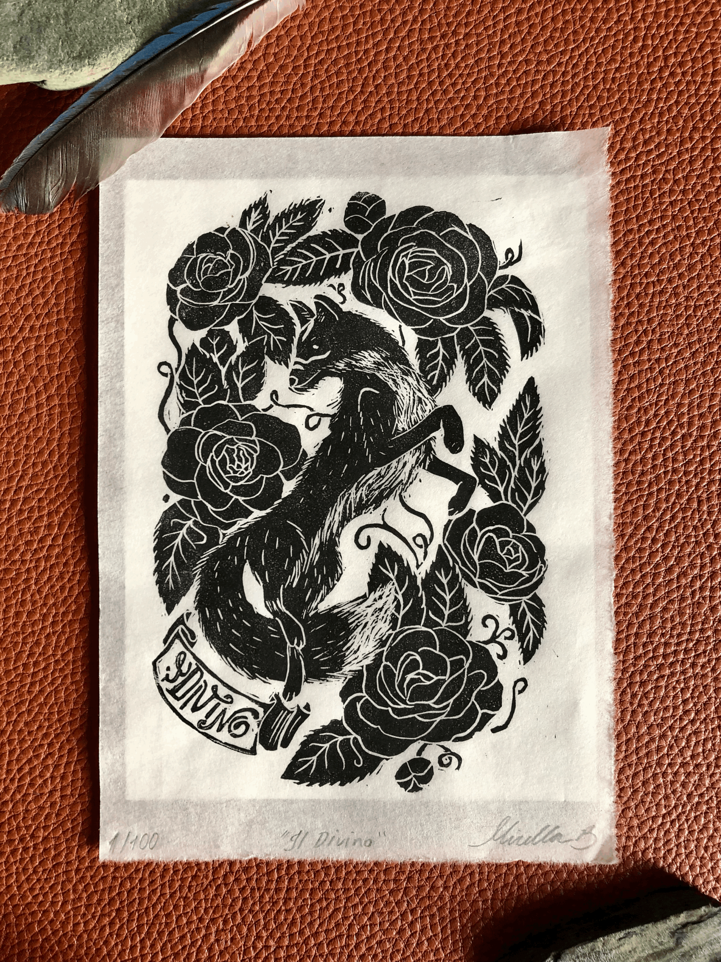"Il Divino" - Linocut Print
