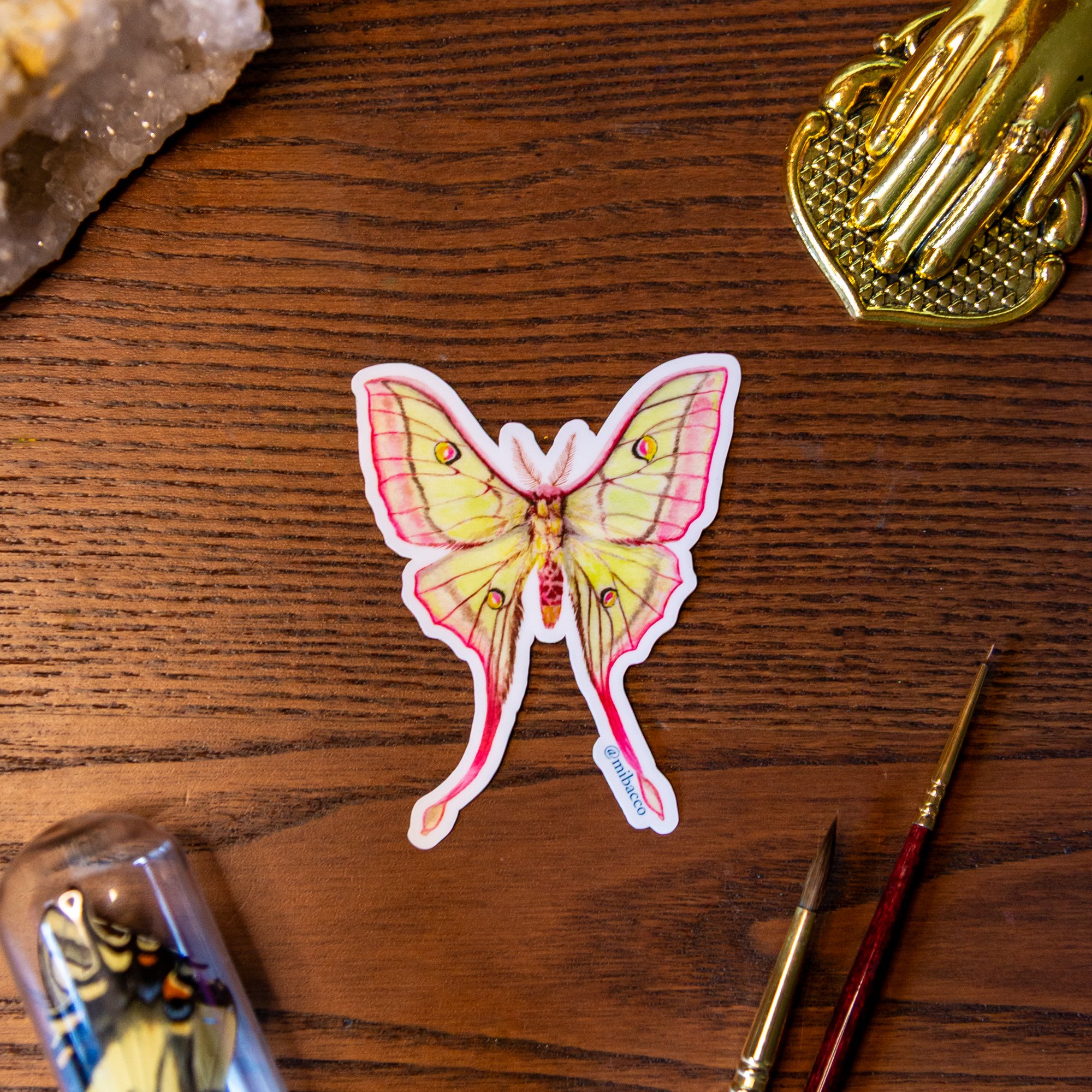 "Pink Spirit Moth" - Sticker