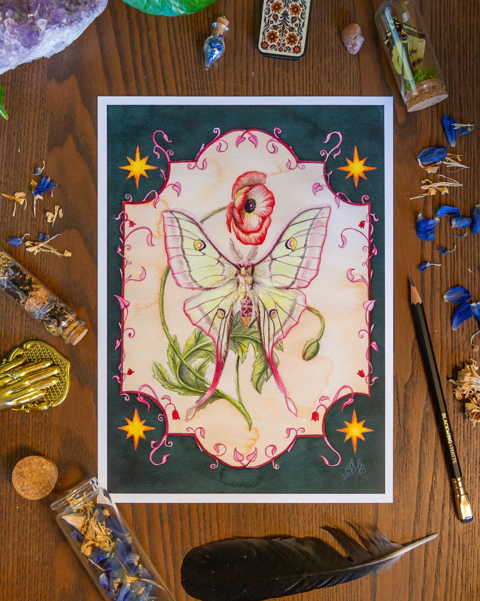 "Moth & Poppy Magic" - Print