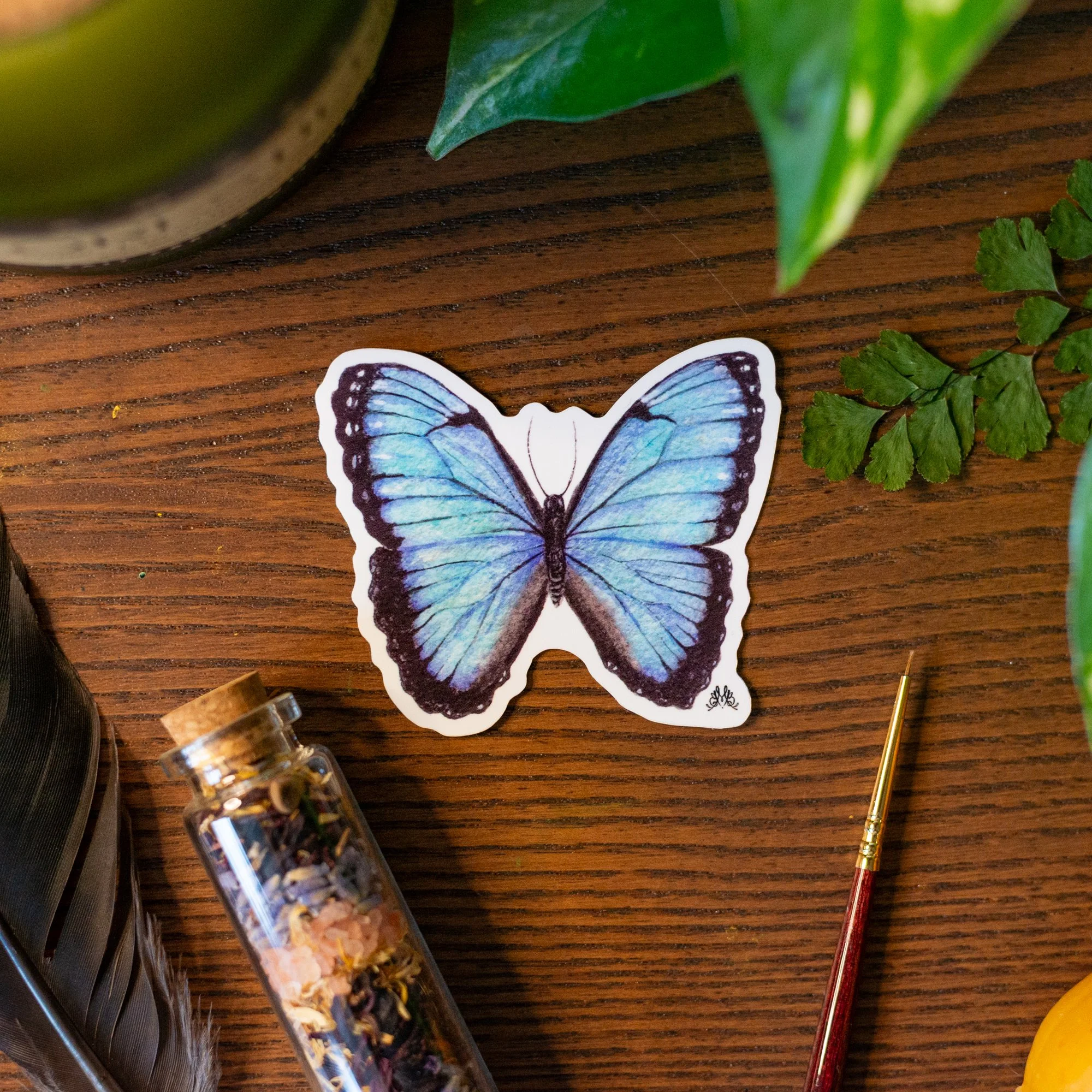 "Blue morpho butterfly" - Sticker