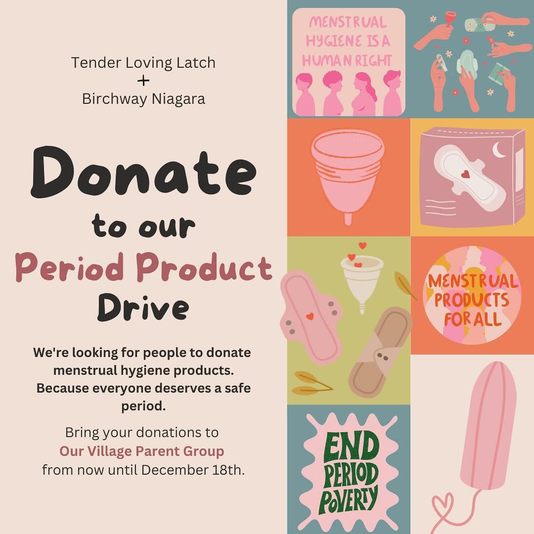 Donate menstrual hygiene products to benefit women and girls in our local community! 
I have teamed up with @birchwayniagara for a period product drive from now until Christmas! 
Products can be brought to Our Village Parent Group on Wednesdays at th