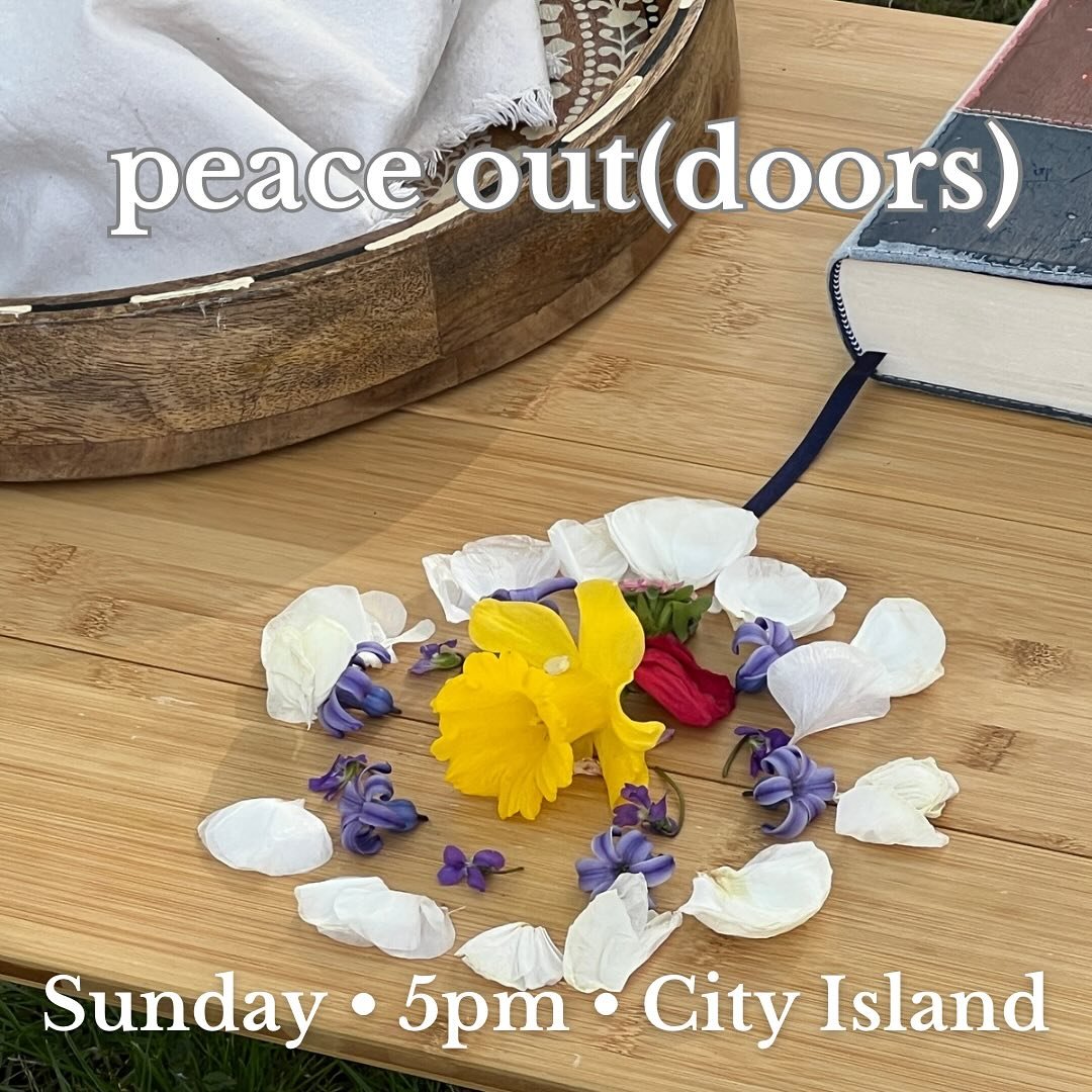 Peace Out(doors) offers an opportunity to pause, pray, and reflect in an outdoor setting. It is a short gathering that includes silence, prayer, sacred readings, and reminds us of our connection to the earth and one another. Peace Out(doors) is kid-f